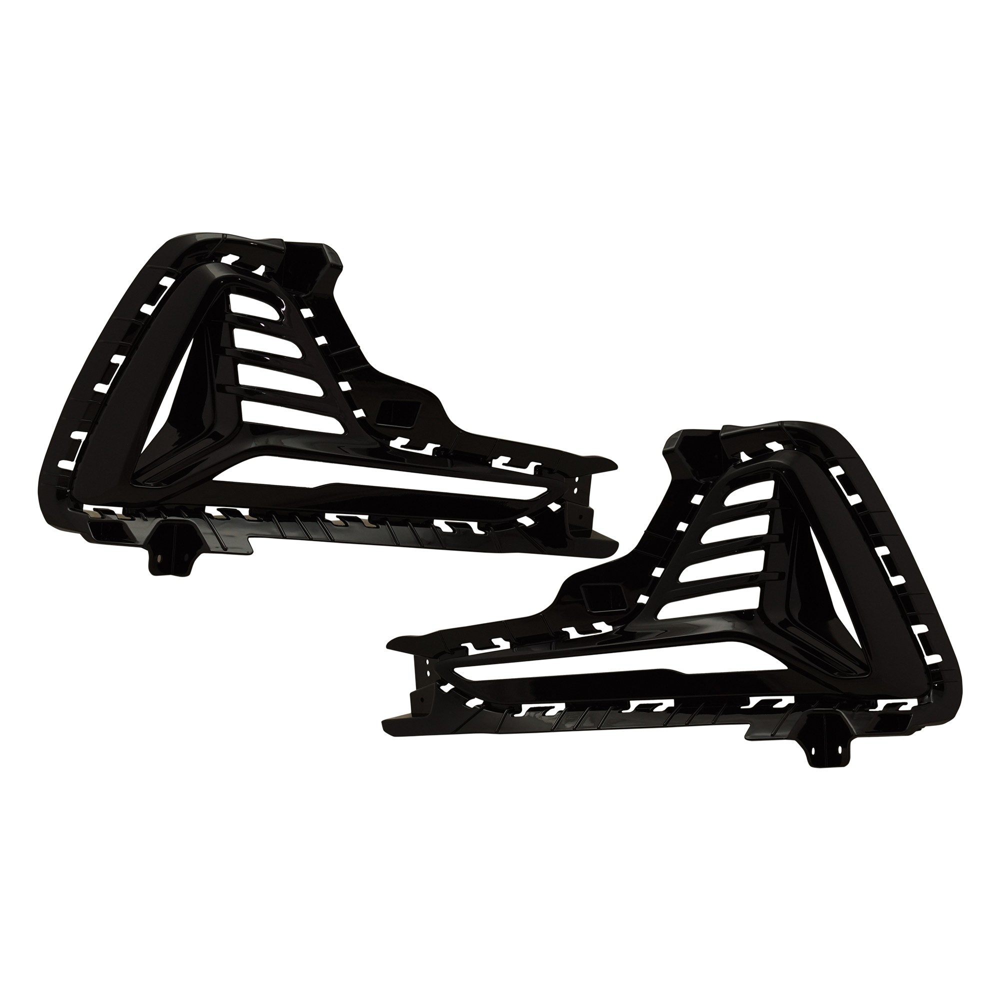 Front Fog Light Cover Pair/Set for Hyundai Sonata 2018-2019, Right (Passenger) and Left (Driver), Black - Replacement