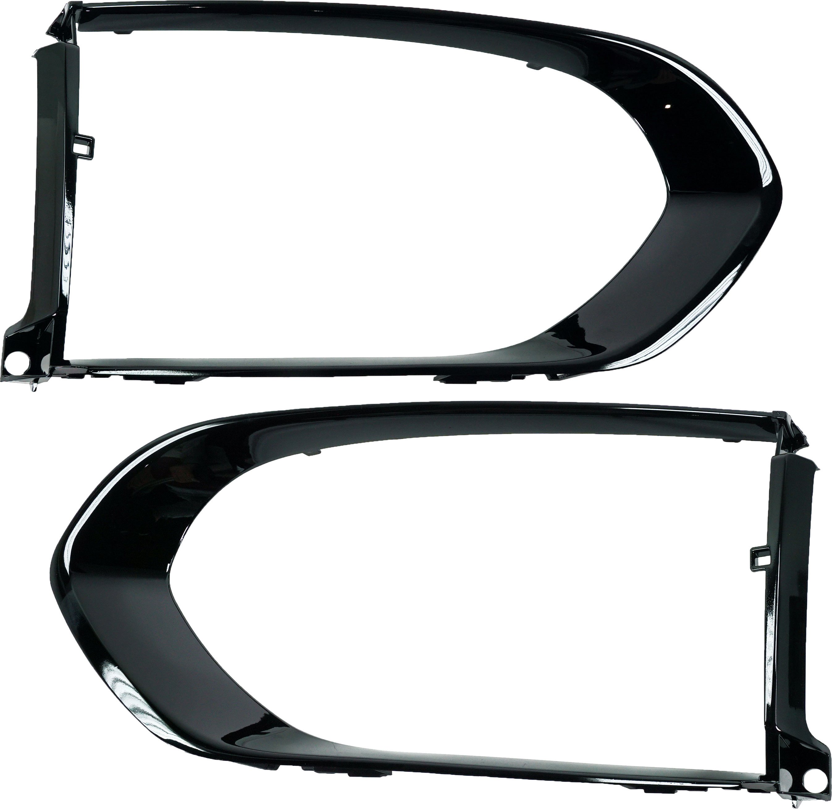Front Bumper Grille Molding Pair/Set for 2017-2023 Jaguar F-PACE, Right (Passenger) and Left (Driver) Bezels, Painted Black, Fits First Edition/S Models as Replacement
