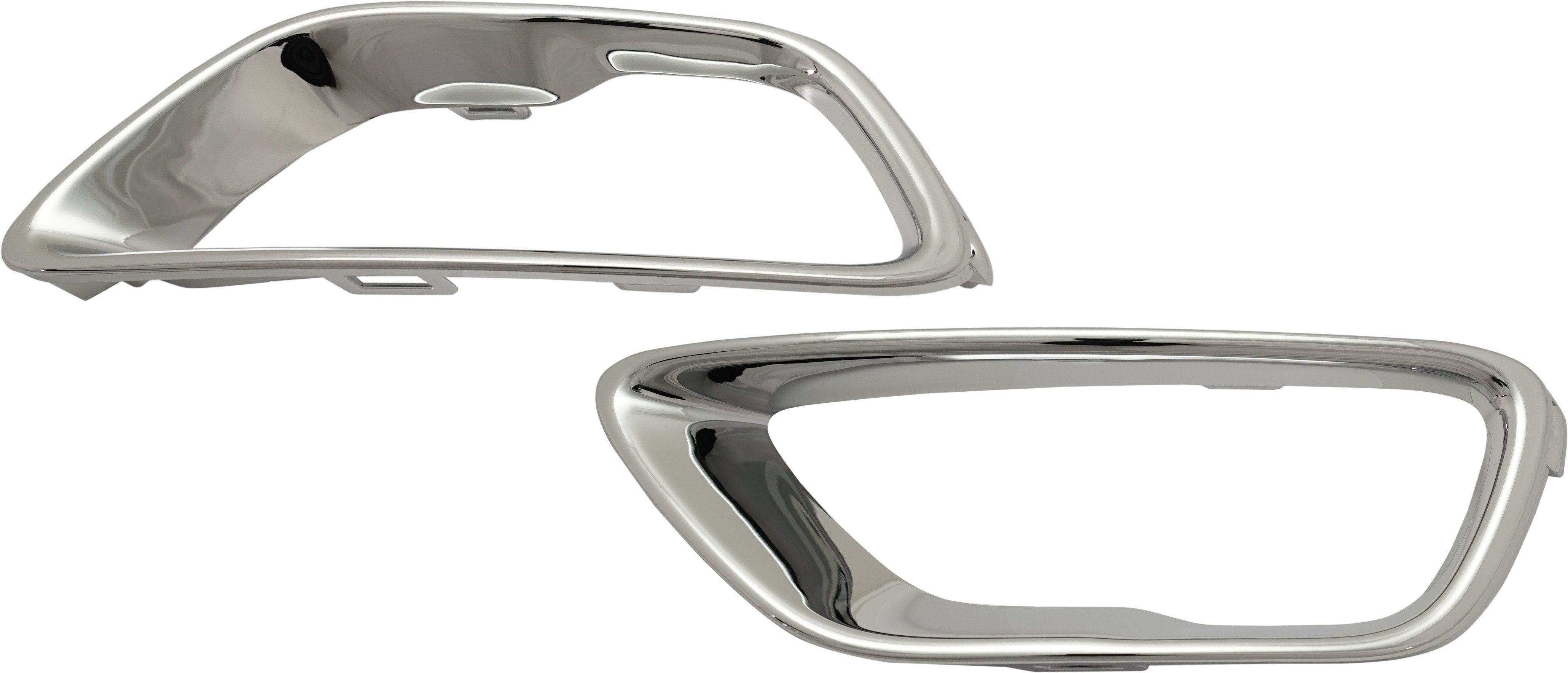 Front Fog Light Molding Pair/Set for 2014-2022 Jeep Grand Cherokee WK, Right (Passenger) and Left (Driver), Chrome, Suited for Laredo, Overland, Limited (excluding Limited X Package), Trailhawk Models Replacement