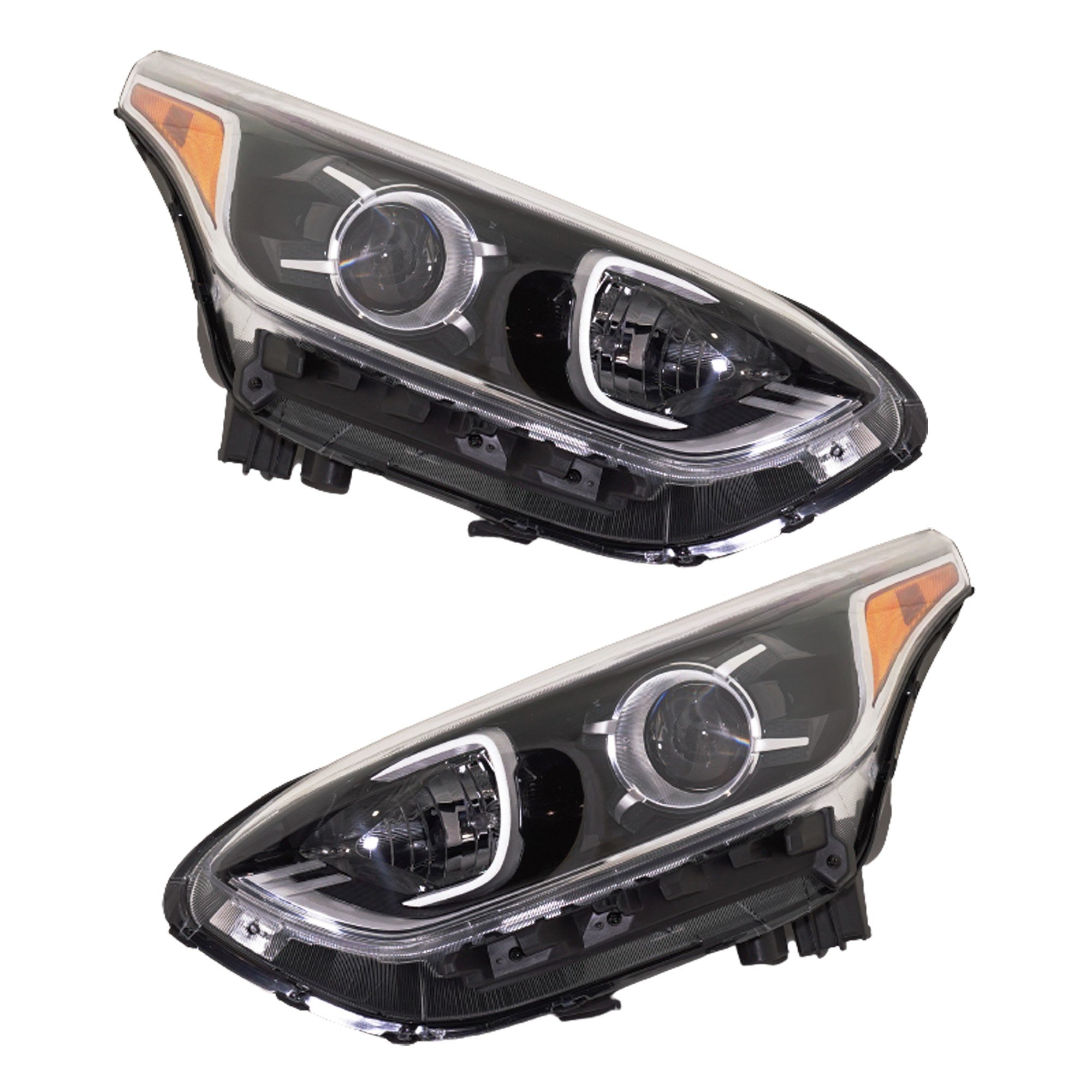 Pair/Set - Headlight Assembly for Kia Forte Sedan 2019-2021, FE/LXS Model, Right (Passenger) and Left (Driver) Sides, Halogen Replacement