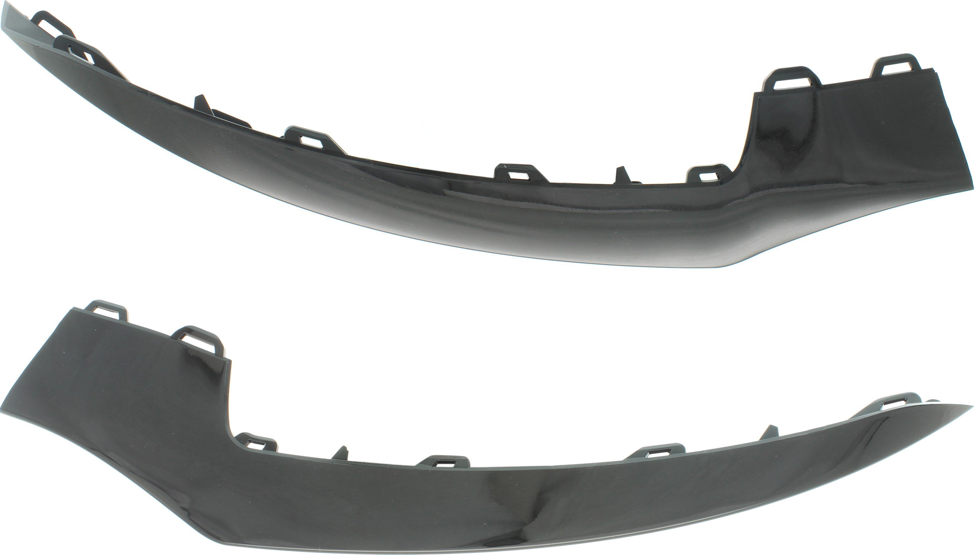 Front Bumper Molding Pair/Set for 2014 Mercedes-Benz E-Class, Right (Passenger) and Left (Driver), Outer, Primed (Ready to Paint), with AMG Styling and Night Packages, Convertible/Coupe Replacement