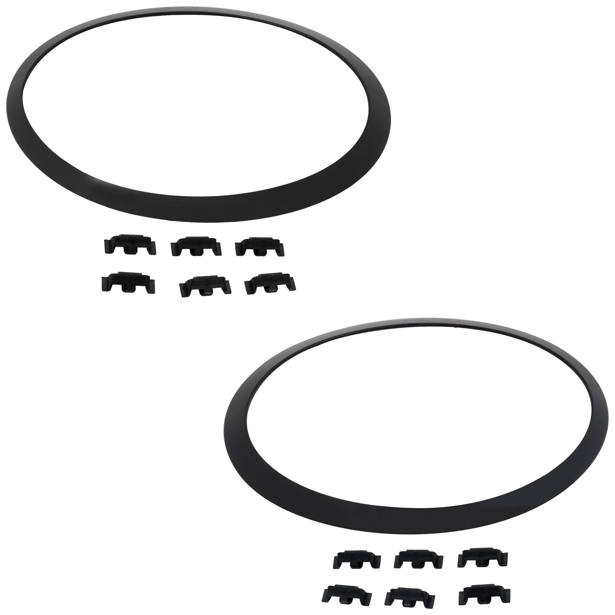 Pair/Set - Headlight Bezel for Mini Cooper 2014-2023 Hatchback/Convertible, Right (Passenger) and Left (Driver), Piano Black, Replacement Set