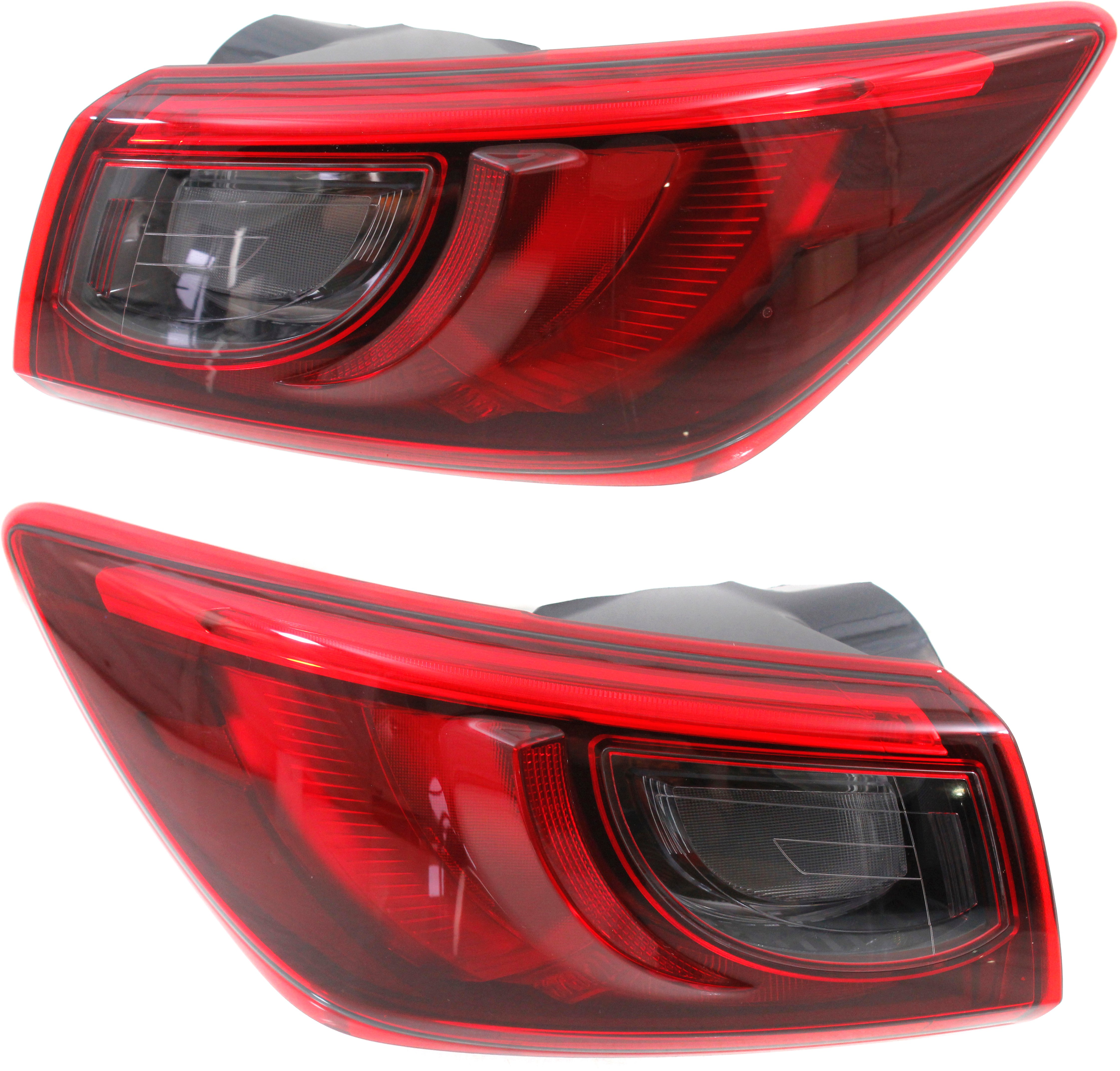 Tail Light Assembly LED Pair/Set for Mazda CX-3 2016-2018, Outer, Right (Passenger) and Left (Driver), Replacement