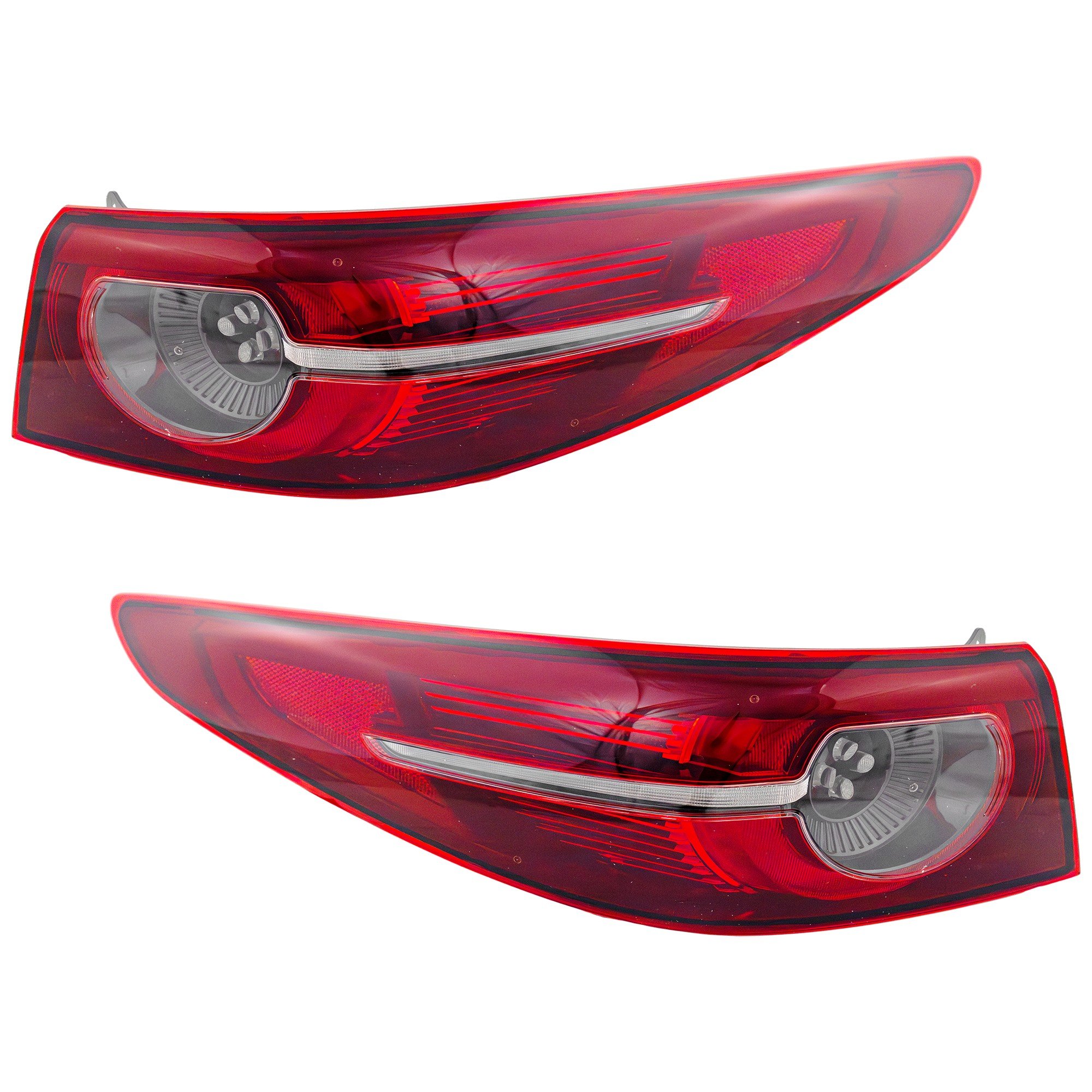 Pair/Set - LED Tail Light Assembly for 2019-2021 Mazda Mazda 3 Sedan, Right (Passenger) and Left (Driver) Sides, Outer with Signature Lighting, Replacement Set