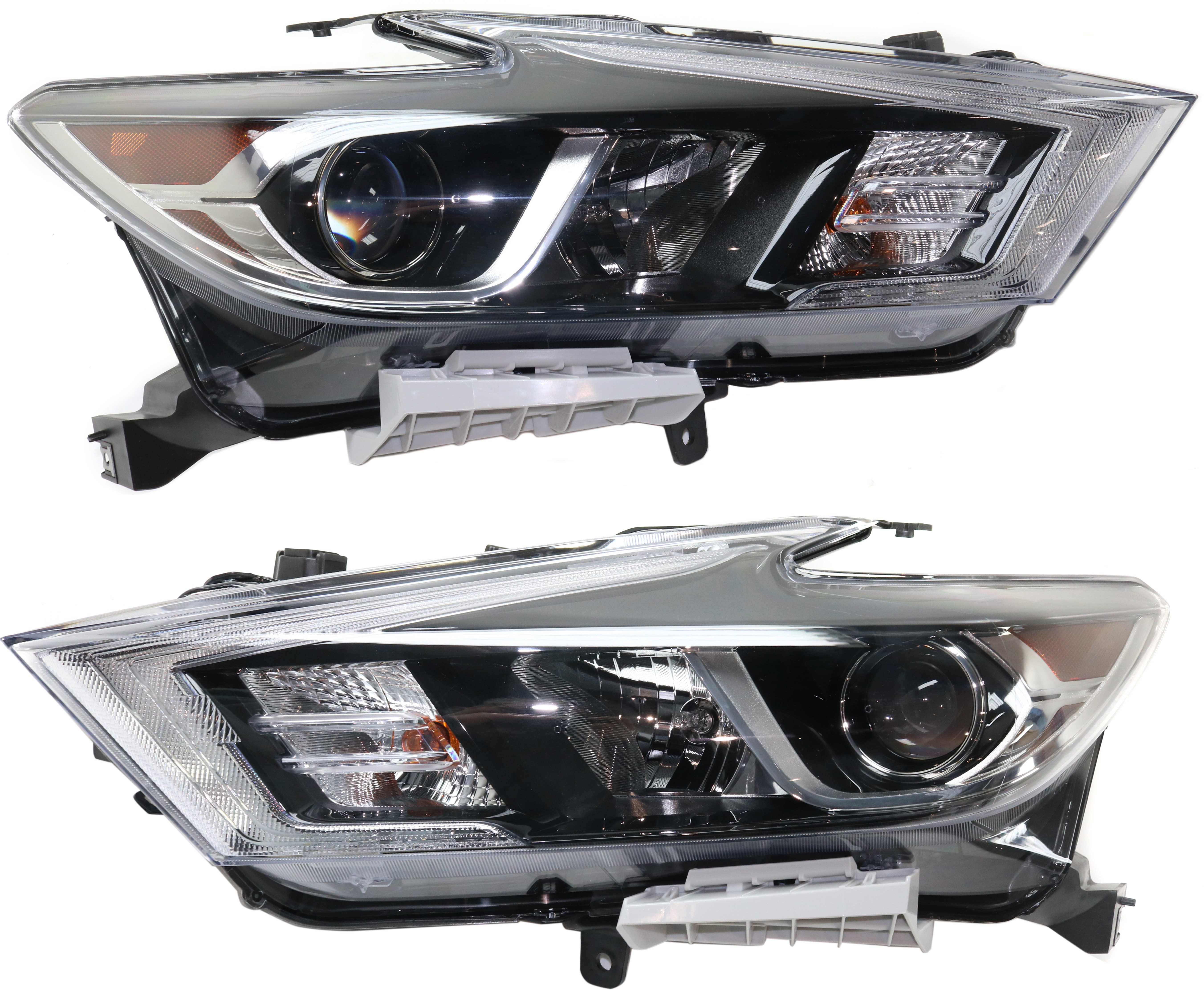 Headlight Assembly Pair/Set for 2016-2018 Nissan Maxima, Right (Passenger) and Left (Driver) LED Lights, SR/Platinum Models Replacement