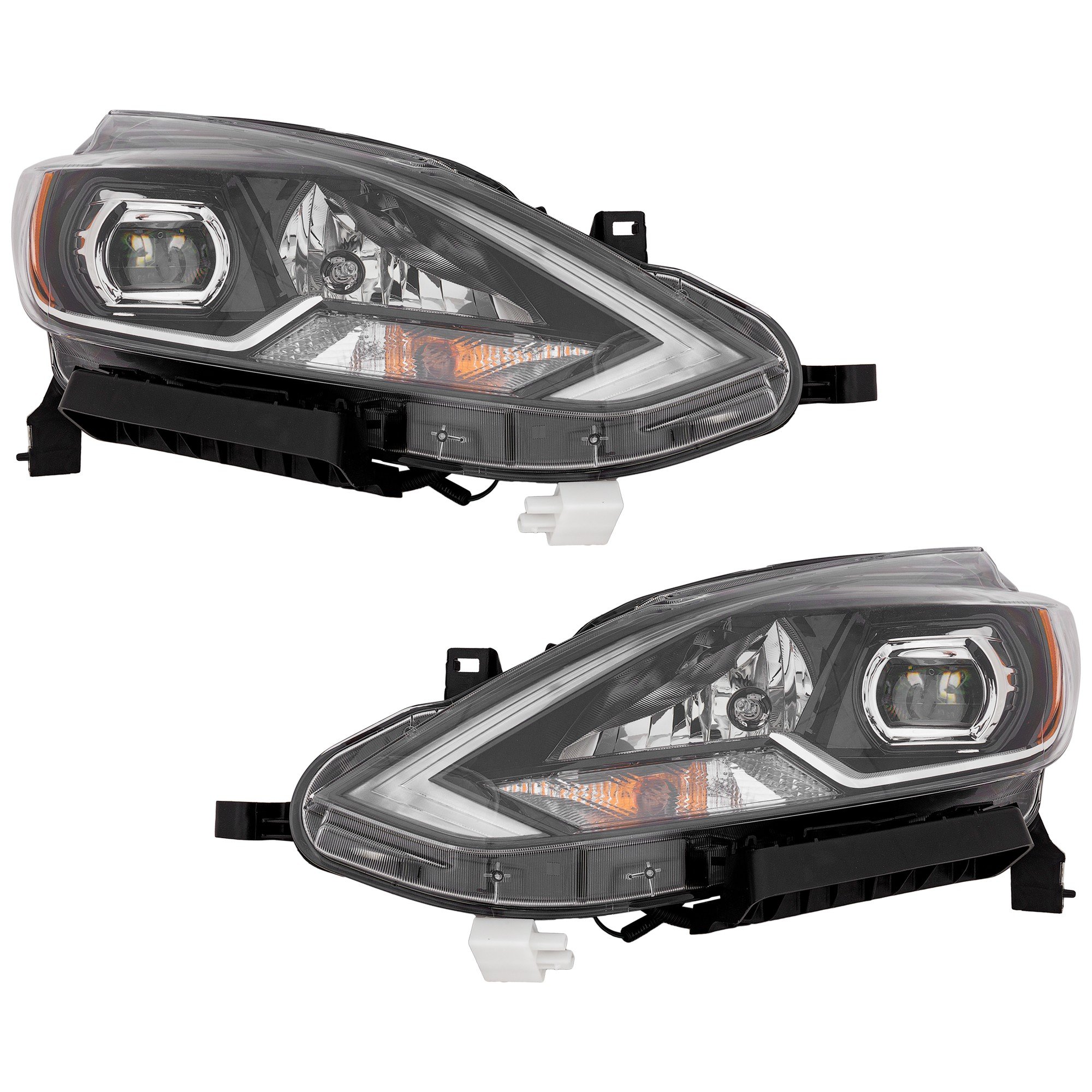 Pair/Set - LED Headlight Assembly for Nissan Sentra 2016-2017, Right (Passenger) and Left (Driver) Replacement
