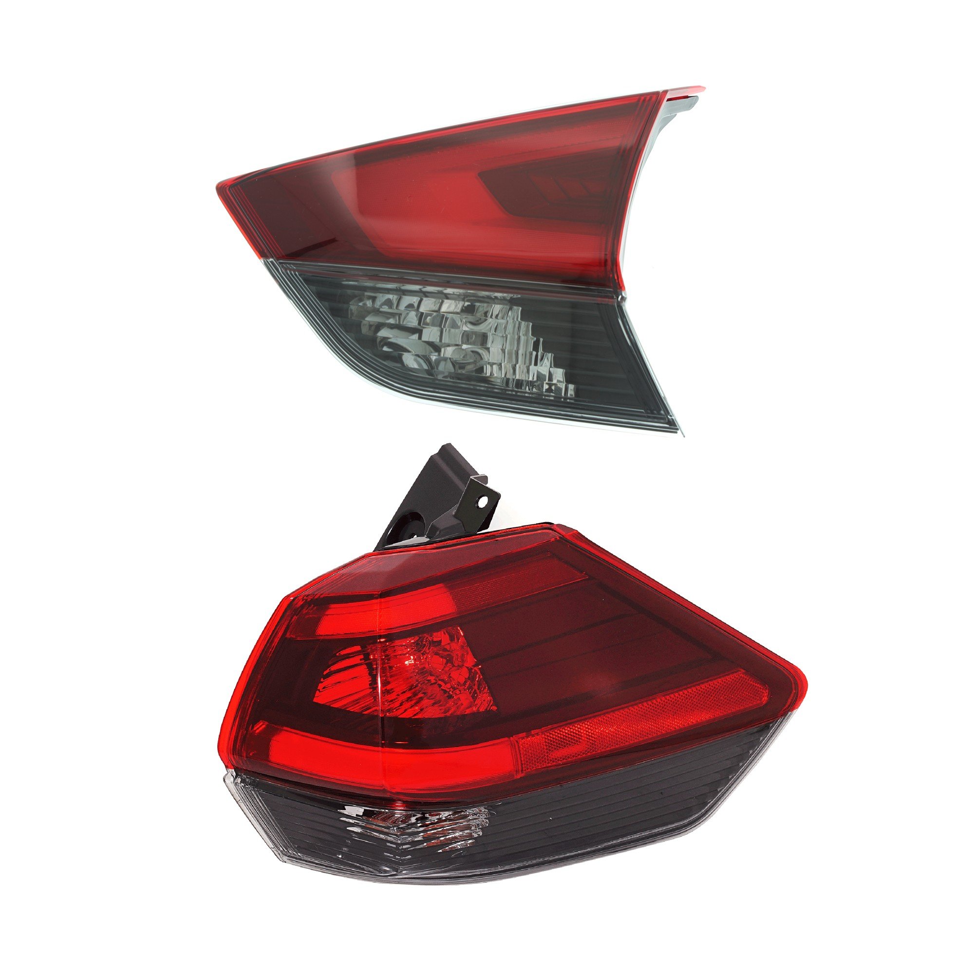 Tail Light Assembly Set for Nissan Rogue 2018-2020, Right (Passenger), Inner and Outer, Halogen Replacement