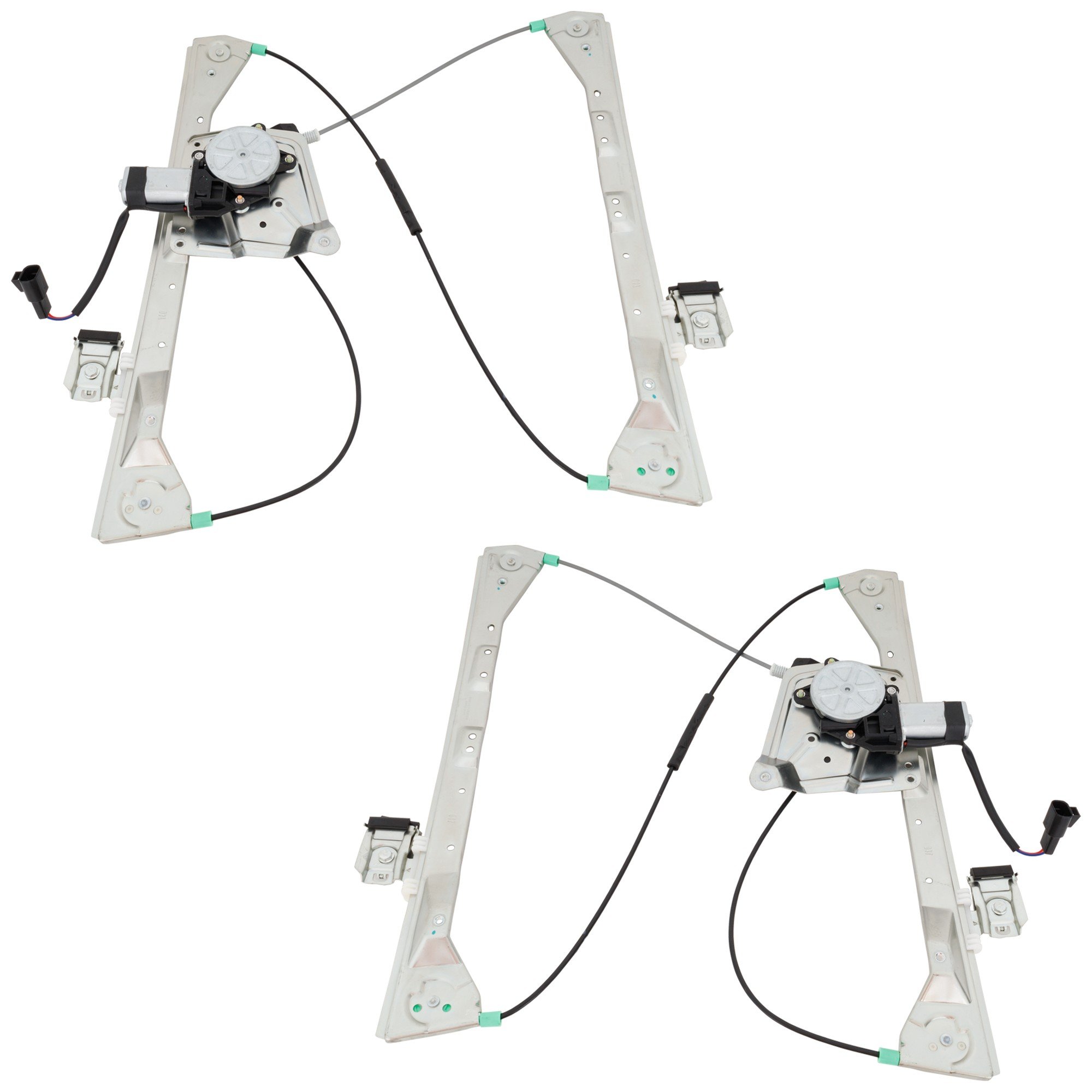 Power Rear Window Regulator Pair/Set for Buick Aztek 2001-2005, Rendezvous 2002-2007, Right (Passenger) and Left (Driver), with Motor, Replacement