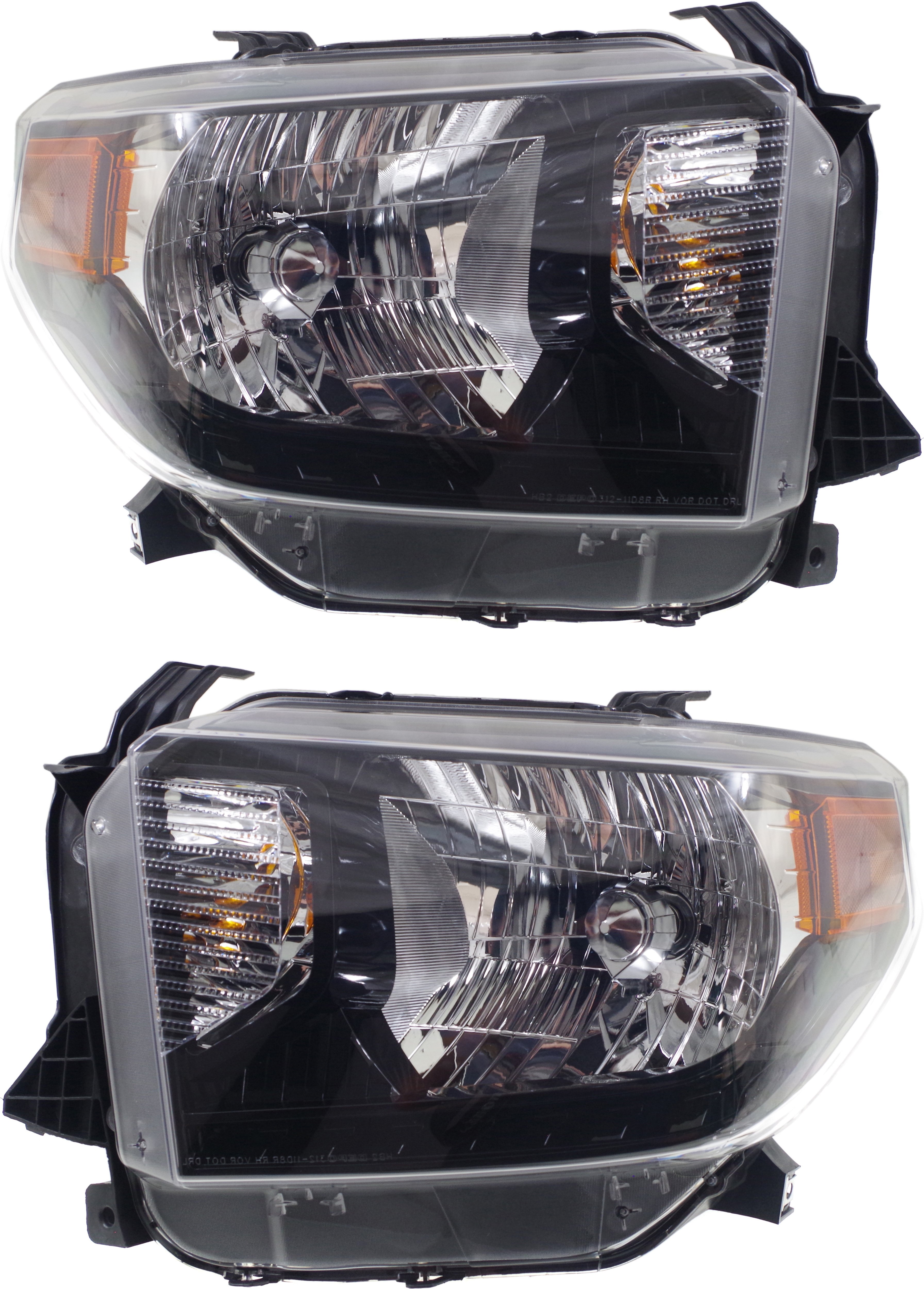Headlight Assembly Pair/Set for Toyota Tundra 2015-2017, Halogen, TRD Pro Model, Compatible with All Cab Types, Right (Passenger) and Left (Driver) Side Replacement