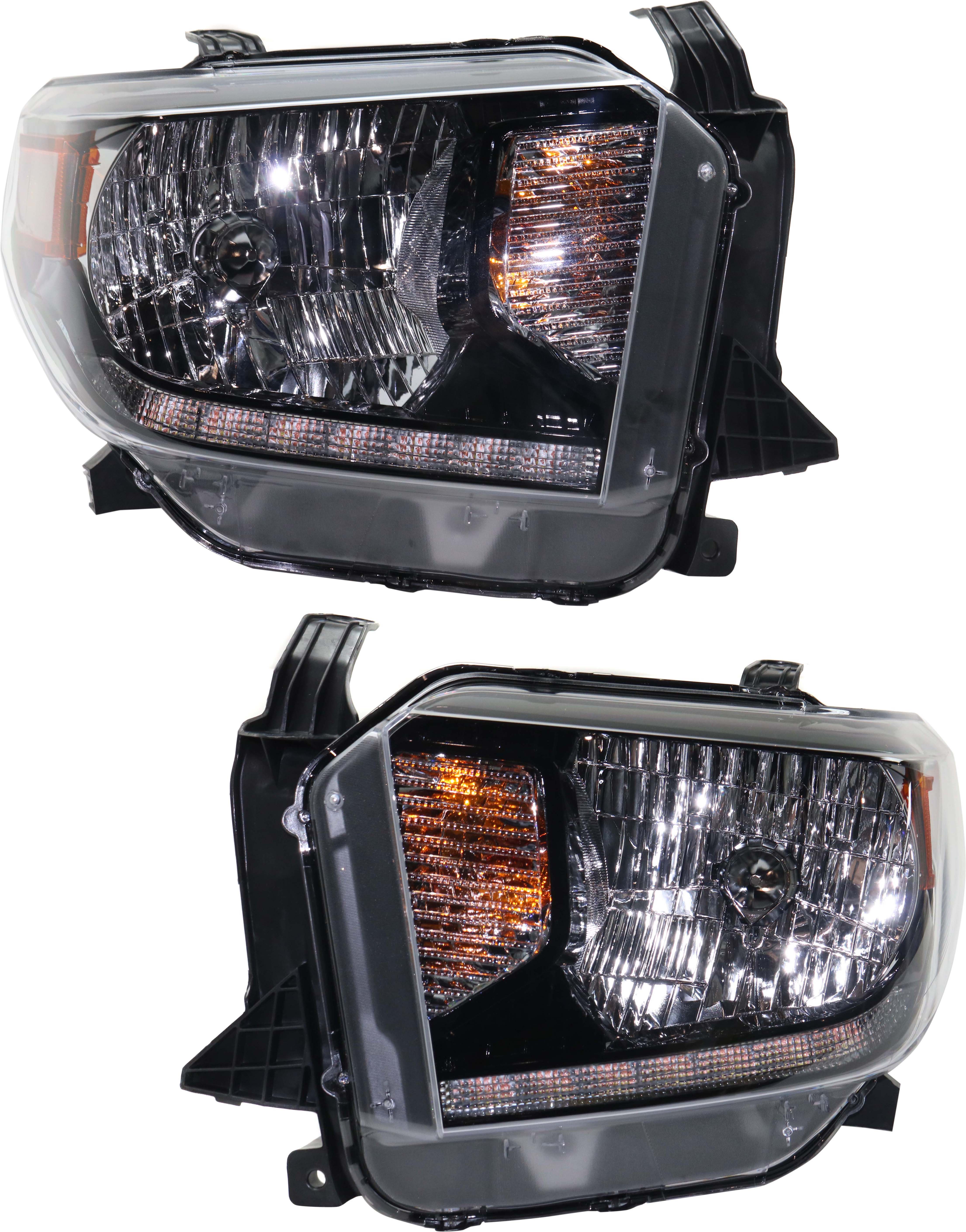 Headlight Assembly for Toyota Tundra 2018-2021, Right (Passenger) and Left (Driver), Halogen, Fits All Cab Types, Replacement Pair/Set