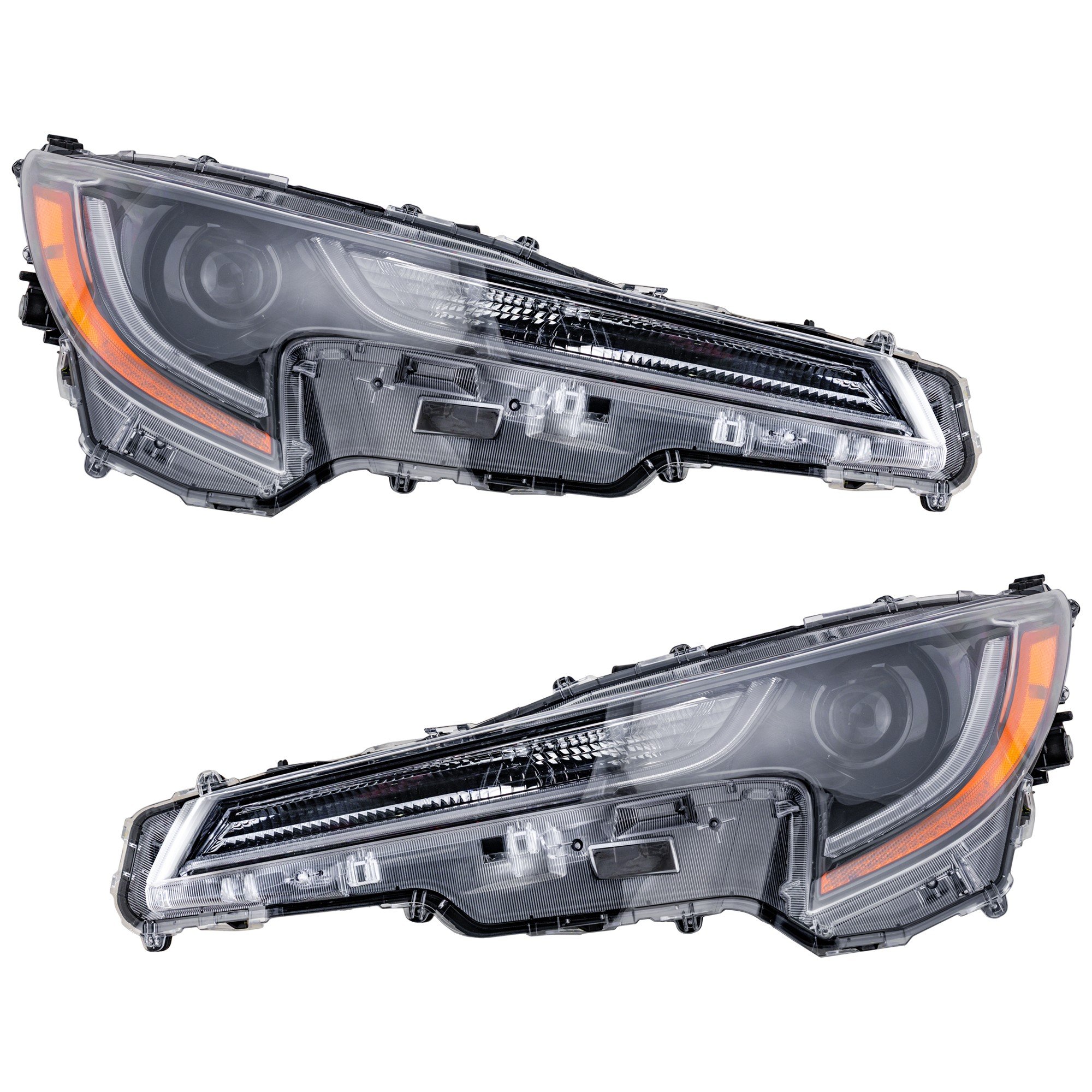 Headlight Pair/Set for Toyota Corolla 2020-2022, Right (Passenger) and Left (Driver), Lens and Housing, LED, L/LE Model Sedan, Japan Built Vehicle, Excludes Hybrid Model, Replacement