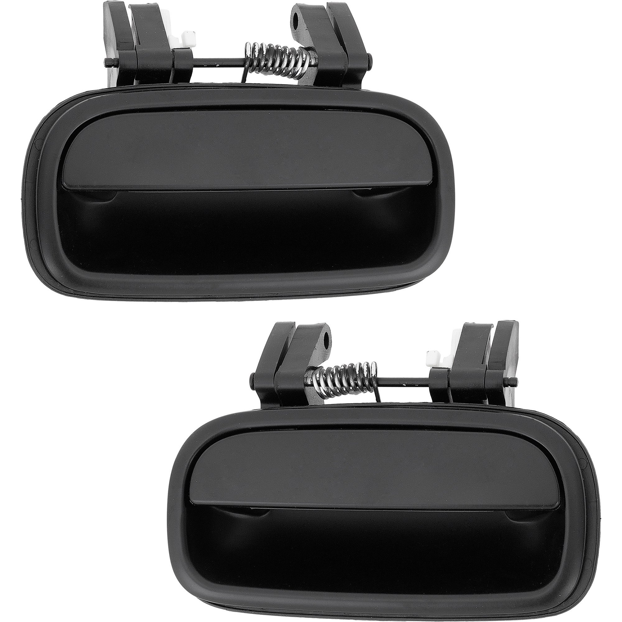 Rear Exterior Door Handle Pair/Set for Toyota Tundra 2000-2006, Right (Passenger) and Left (Driver), Smooth Black Replacement