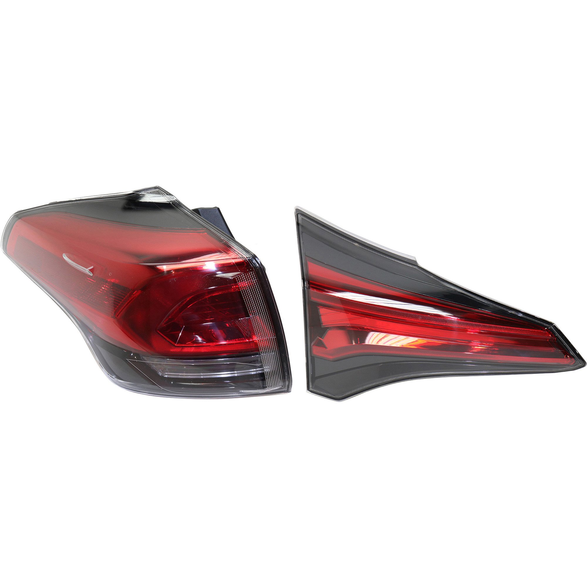 Tail Light Set for 2016-2018 Toyota RAV4, Left (Driver) Side, Inner and Outer, Halogen Replacement