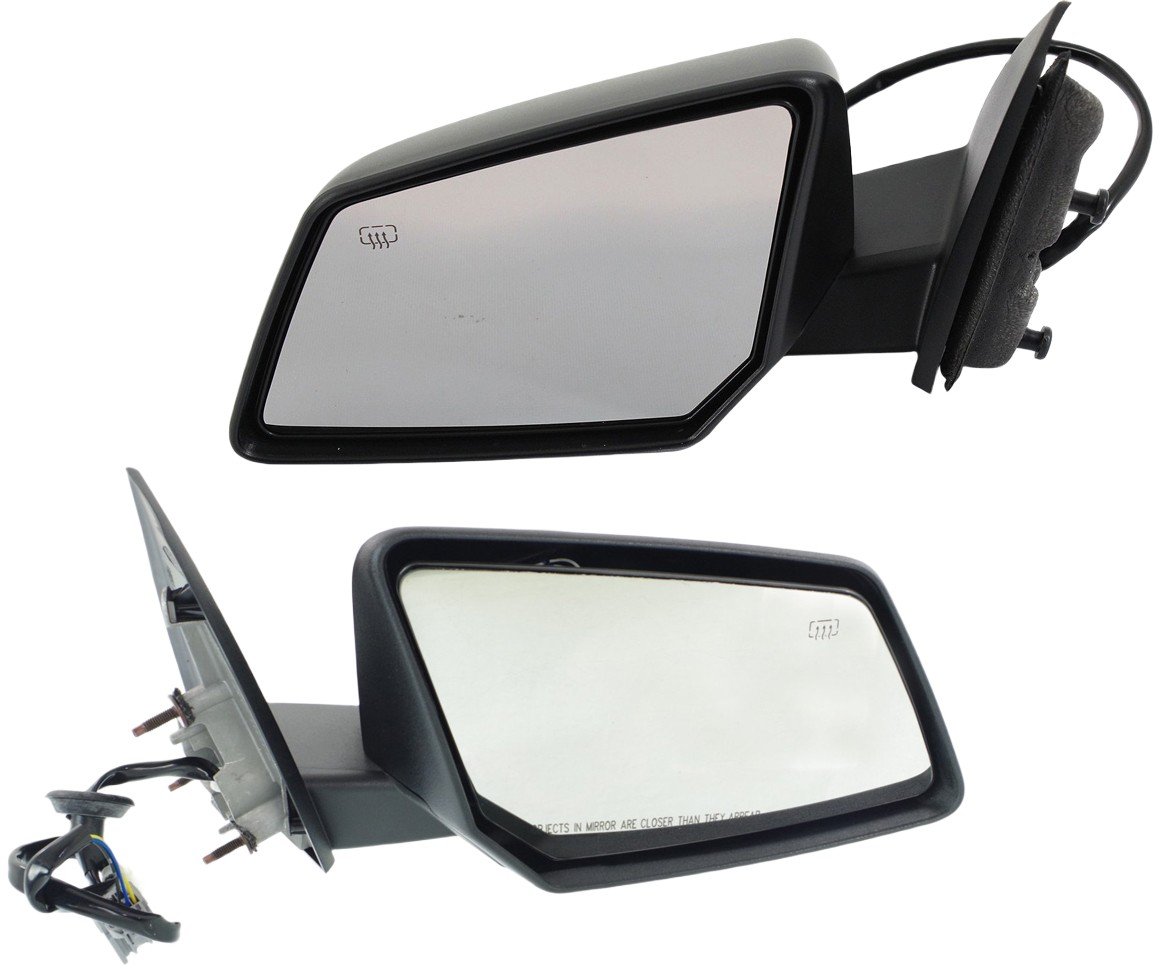 Power Heated Manual Folding Mirror Pair/Set for 2008 Acadia/Outlook, Right (Passenger) and Left (Driver), Textured, w/o Auto Dimming, BSD, Memory, Signal Light Replacement