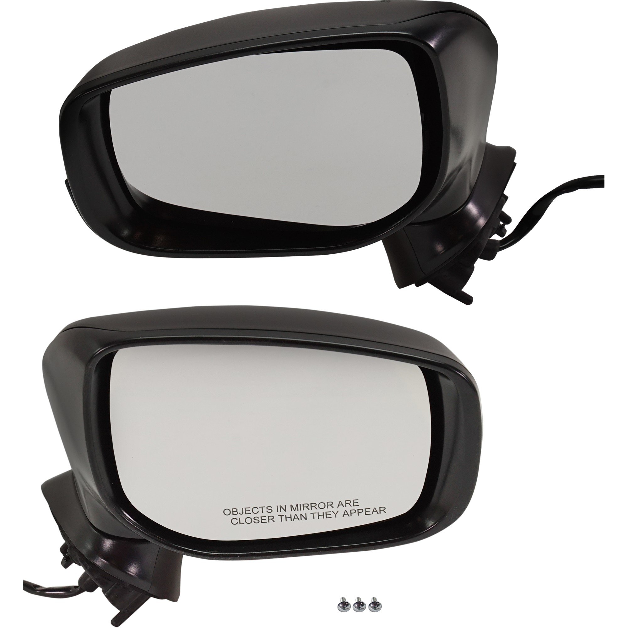 Mirror Pair/Set for Subaru Impreza 2017-2022, Right (Passenger) and Left (Driver), Power Adjust, Manual Folding, Non-Heated, Paintable, without Blind Spot Detection and Signal Light, Replacement
