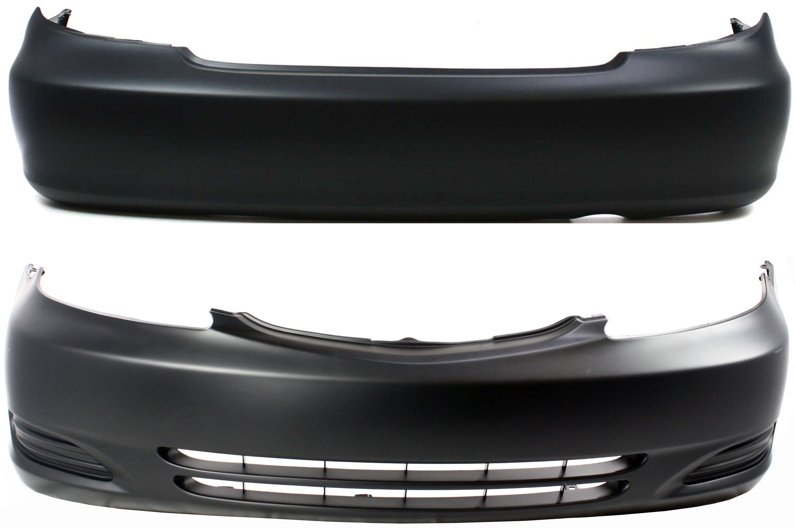 Front and Rear Bumper Cover Set for 2002-2004 Toyota Camry, Primed (Ready to Paint), Suitable for LE/XLE Models, Designed for USA Built Vehicles, Replacement