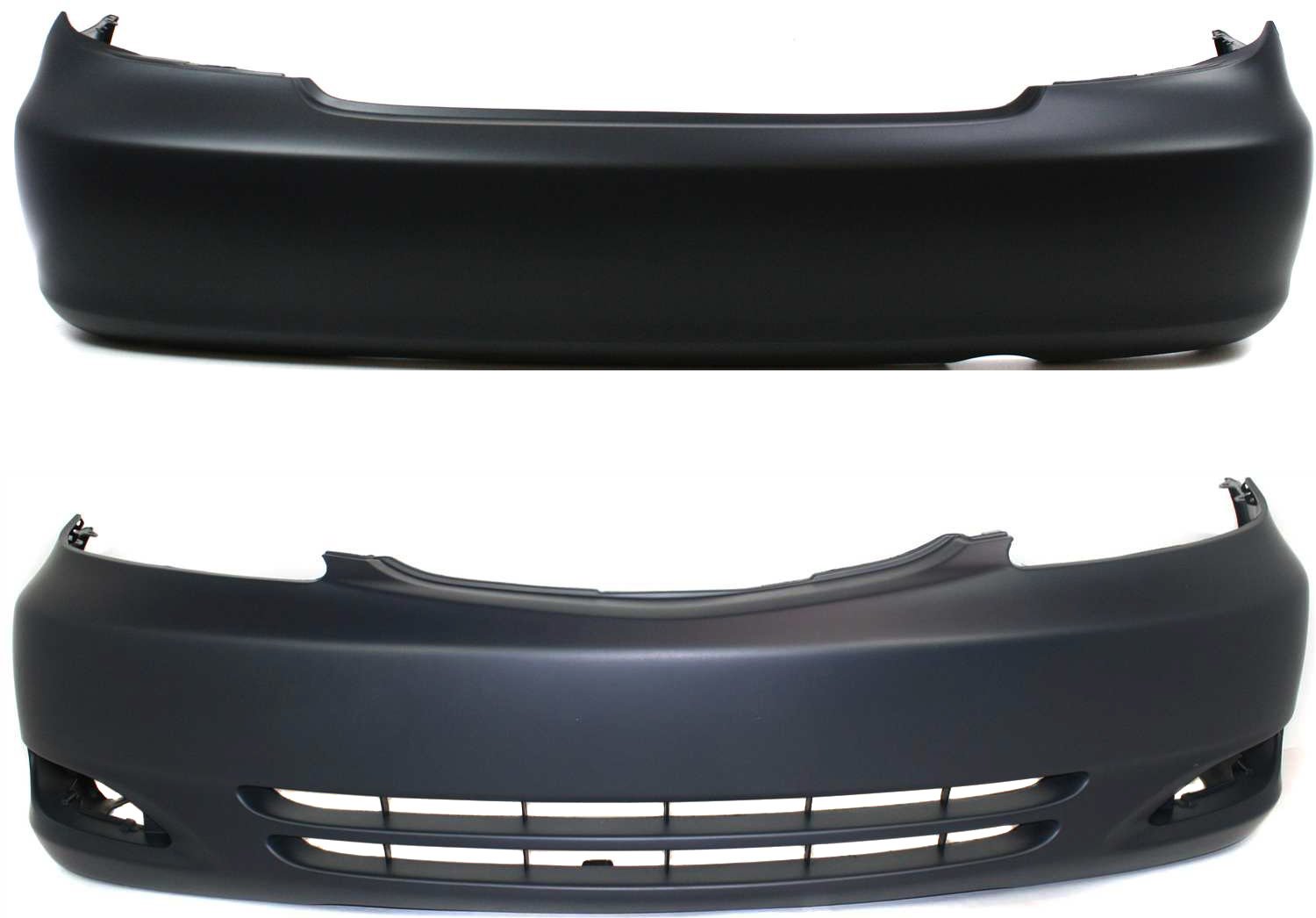 Front and Rear Bumper Cover Set for 2002-2004 Toyota Camry, Primed (Ready to Paint), SE Model, Built in USA, Replacement