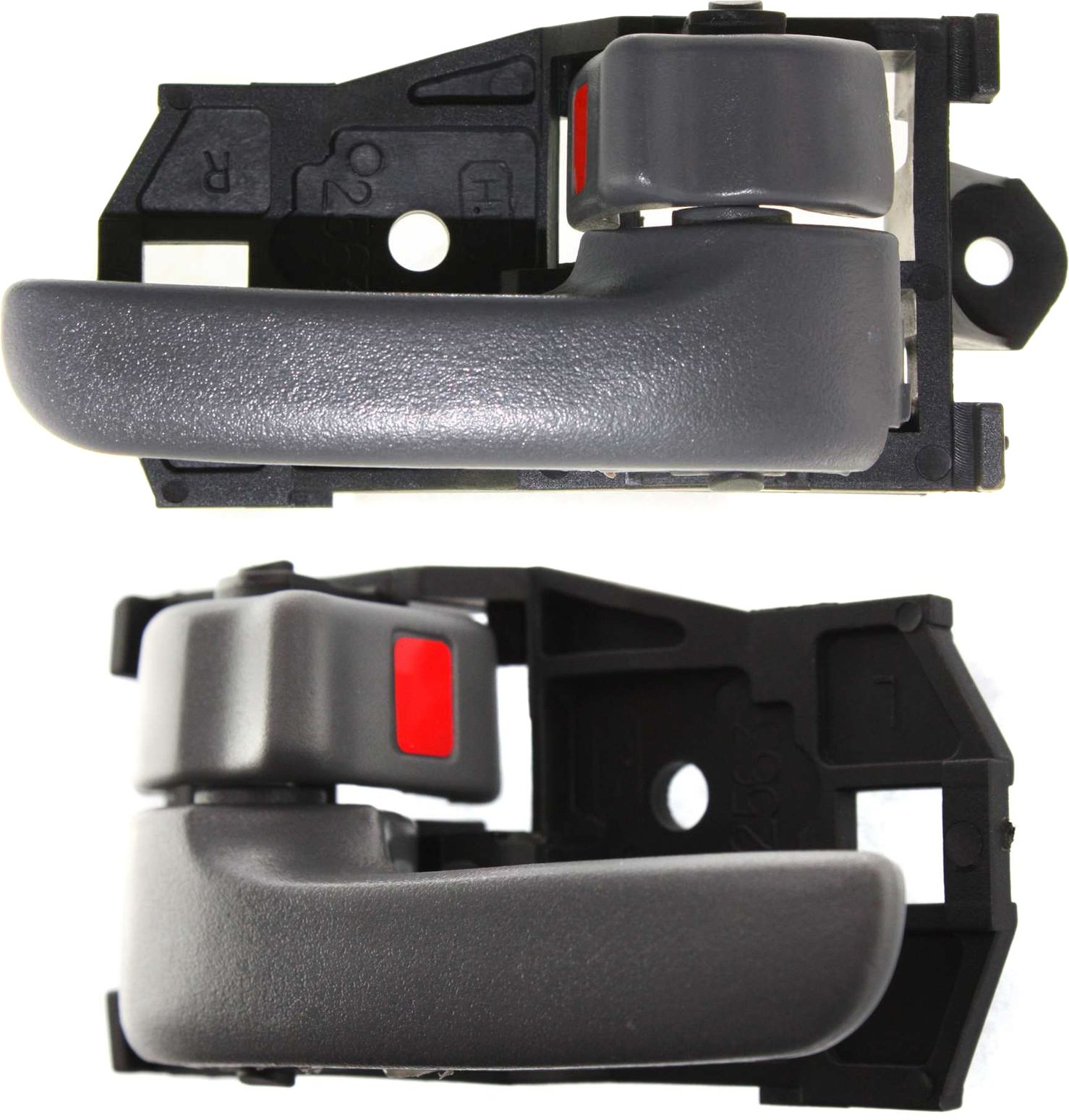 Front Door Handle Pair/Set for 1997-2001 Toyota Camry/1998-2003 Sienna, Right (Passenger) and Left (Driver), Inside, Gray Lever, without Case, for Japan/USA Built Cars Equal to Rear, Replacement