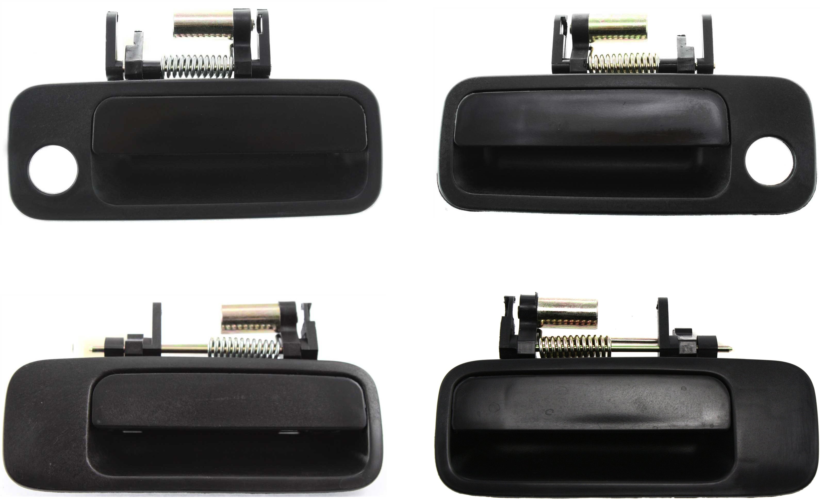 Front and Rear Door Handle for 1997-2001 Toyota Camry/ES300, Right (Passenger) and Left (Driver), Pair/Set of 4, Outside Smooth Black Plastic, USA Built, Replacement