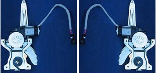 Rear Window Regulator Pair/Set for Toyota Corolla 1998-2002, Right (Passenger) and Left (Driver), Power Function, With Motor, Replacement