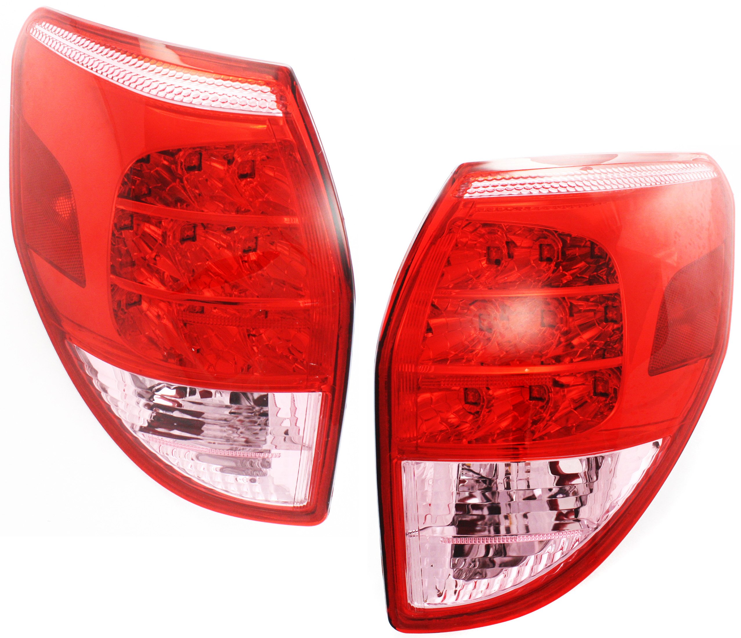 Tail Light Lens and Housing Pair/Set for 2006-2008 Toyota RAV4, Right (Passenger) and Left (Driver), Replacement