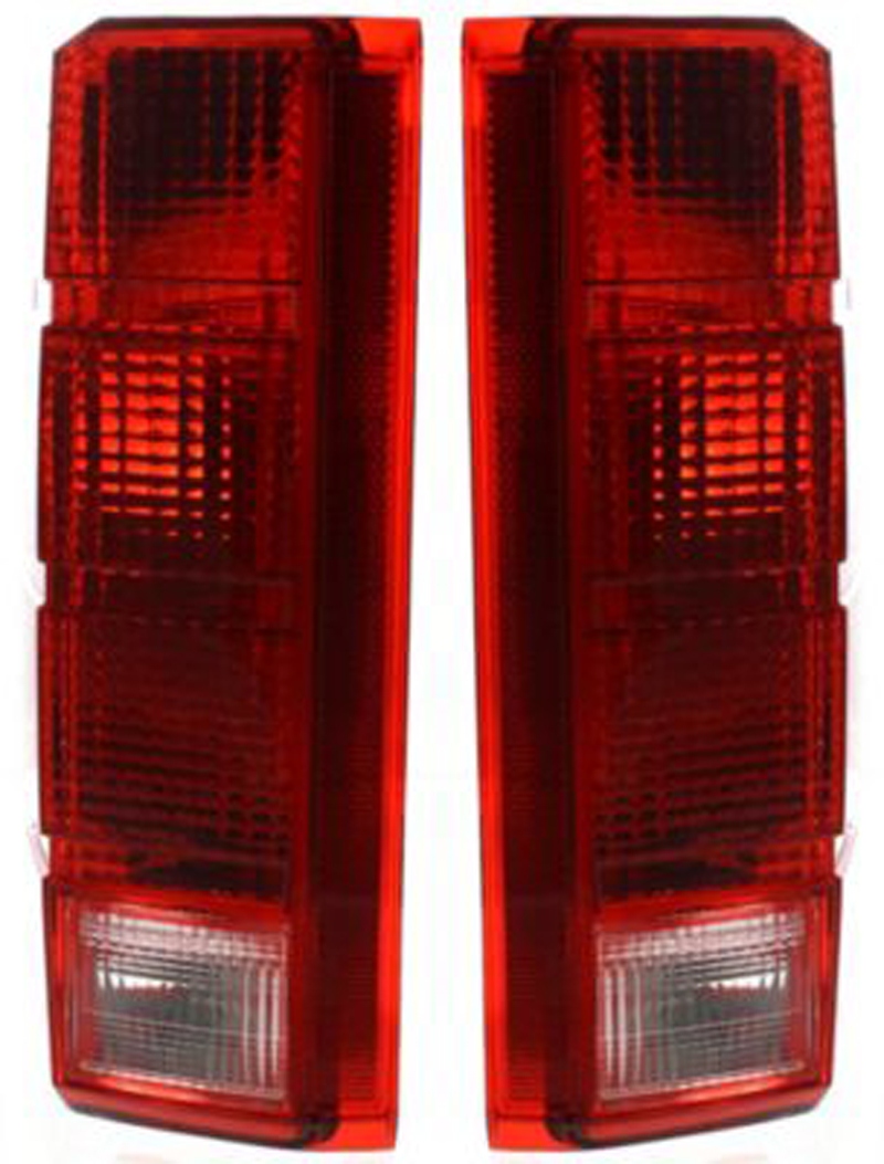 Tail Light Lens and Housing Pair/Set for Ford F-Series 1980-1986, Right (Passenger) and Left (Driver) Replacement - Fits F-150, F-250, F-350.