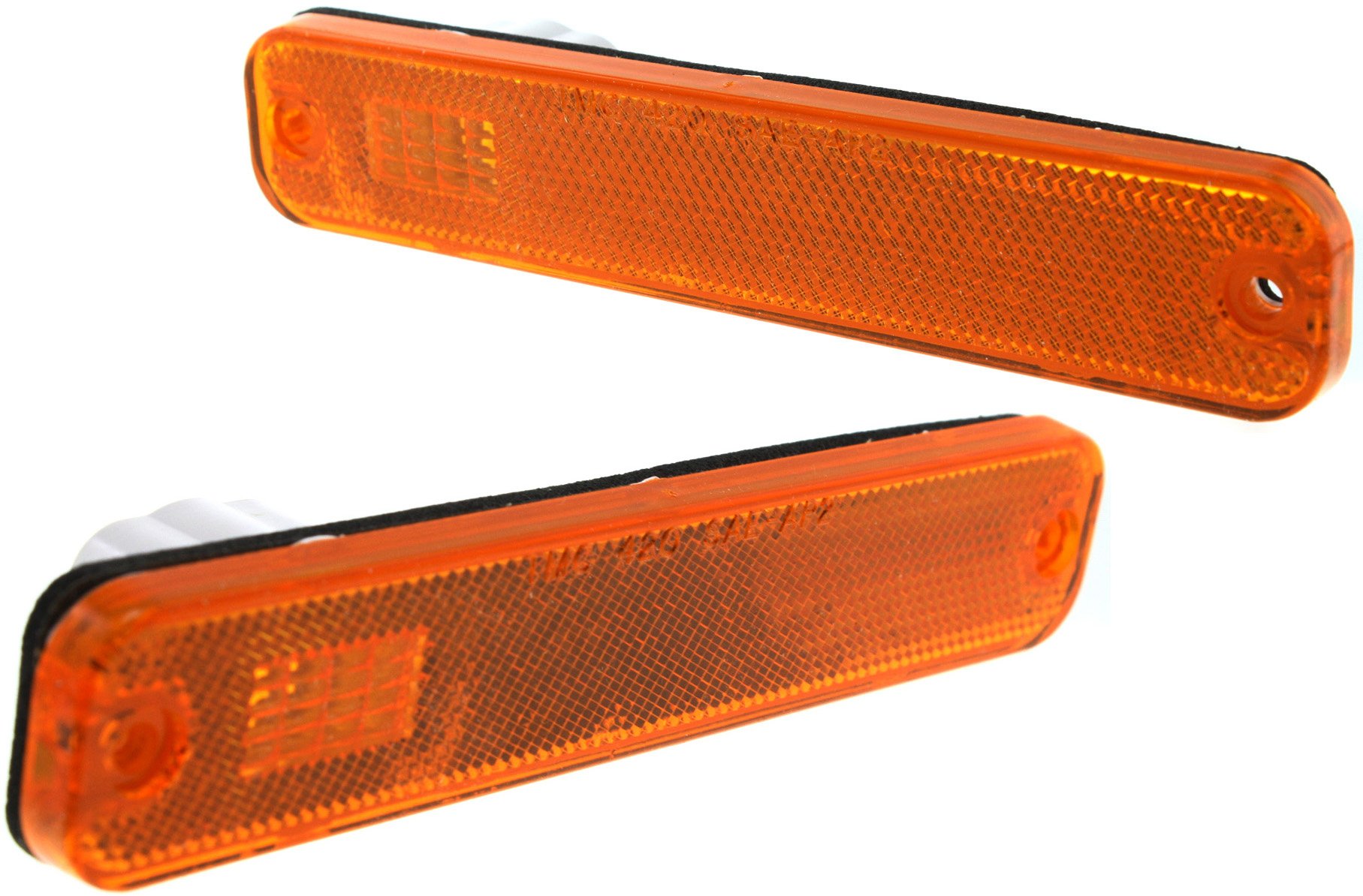 Front Side Marker Light Pair/Set for Ford Econoline Van 1975-1991, Right (Passenger) and Left (Driver), Lens and Housing, On Fender, Replacement
