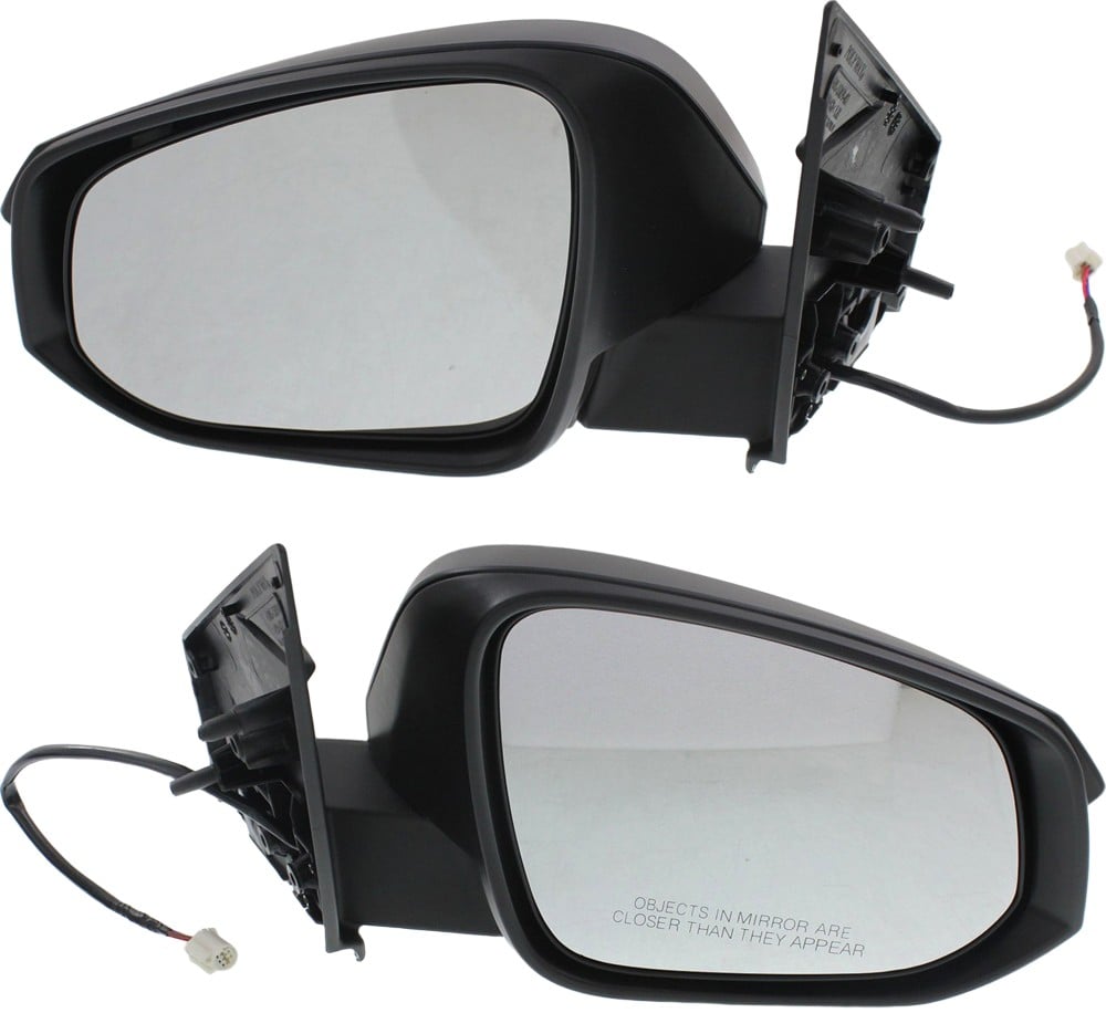 Power Mirror Pair/Set for Toyota RAV4 2013-2015, Right (Passenger) and Left (Driver) Side, Manual Folding, Non-Heated, Textured, Excluding EV Model, Without Blind Spot Detection and Signal Light, Built for Japan/North America To 2014, Replacement.