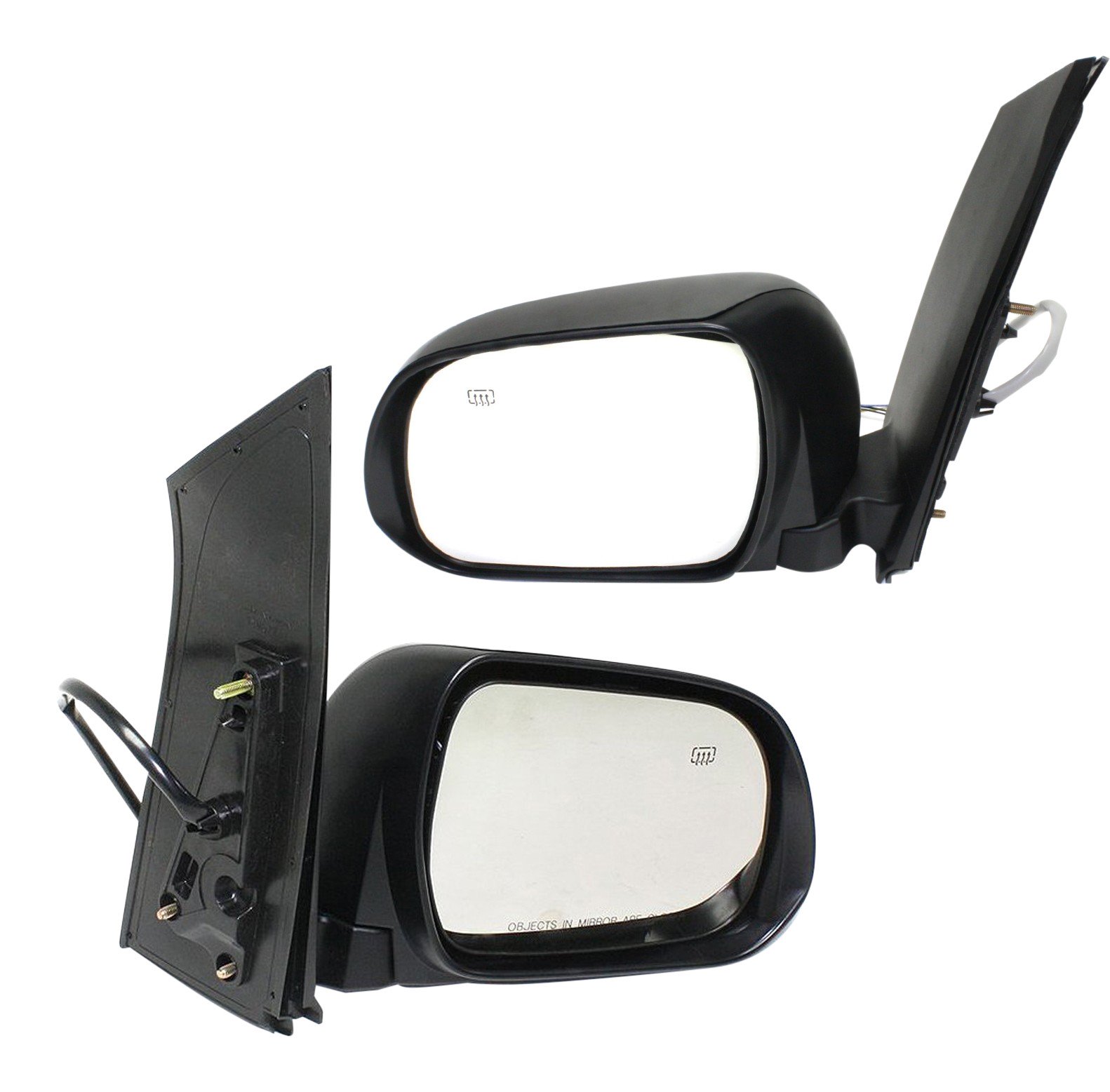 Power Heated Manual Folding Mirror Pair/Set for Toyota Sienna 2013-2017, Right (Passenger) and Left (Driver), Paintable, Without Memory, Replacement