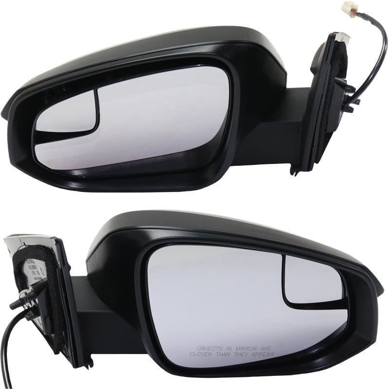 Power Mirror Pair/Set for Toyota RAV4 2016-2018, Right (Passenger) and Left (Driver), Manual Folding, Non-Heated, Textured, Without Blind Spot Detection and Signal Light, Not for Hybrid, North America Built, Replacement