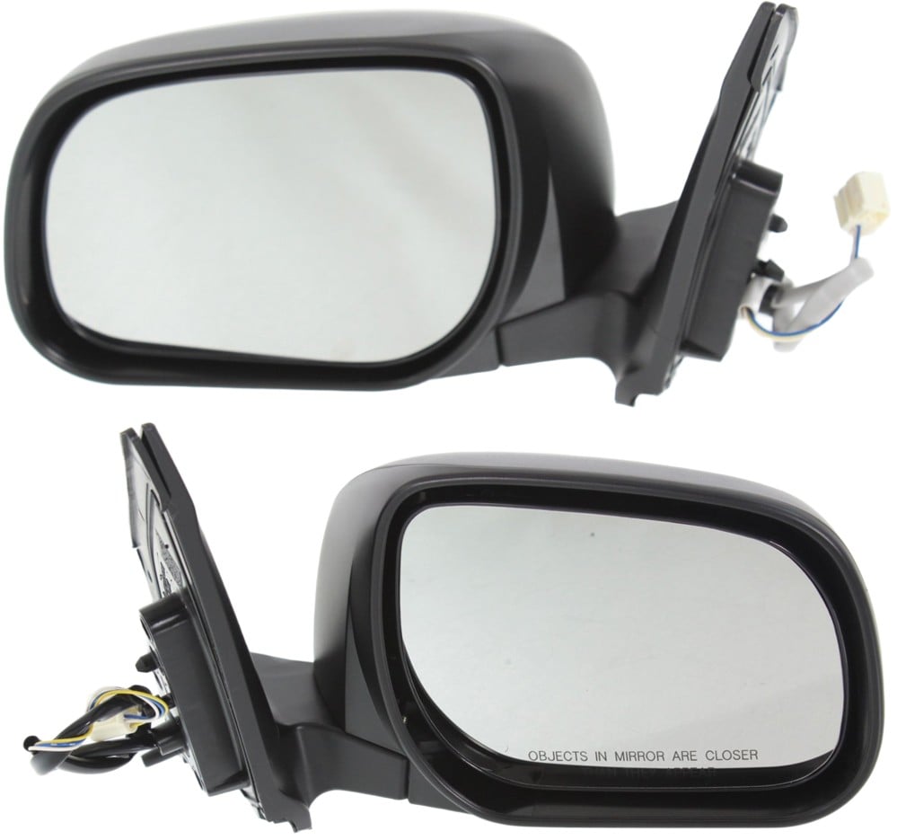 Power Mirror Pair/Set for 2009-2012 Toyota RAV4, Right (Passenger) and Left (Driver), Manual Folding, Non-Heated, Textured, w/o Signal Light, for North America Built Vehicle Replacement