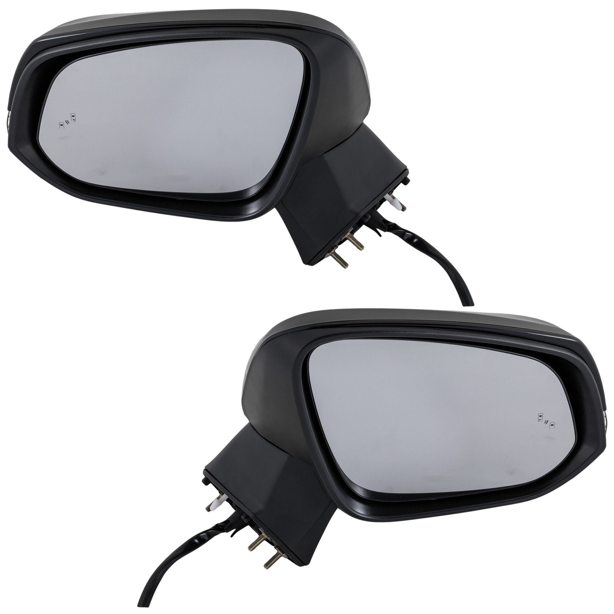 Mirror Pair/Set for Toyota RAV4 (2019-2021) Right (Passenger) and Left (Driver) Side, Power Adjustable, Manually Foldable, Heated, Paintable, with Blind Spot Detection, Side Object Sensor, Signal Light, Built for Japan/North America, Replacement