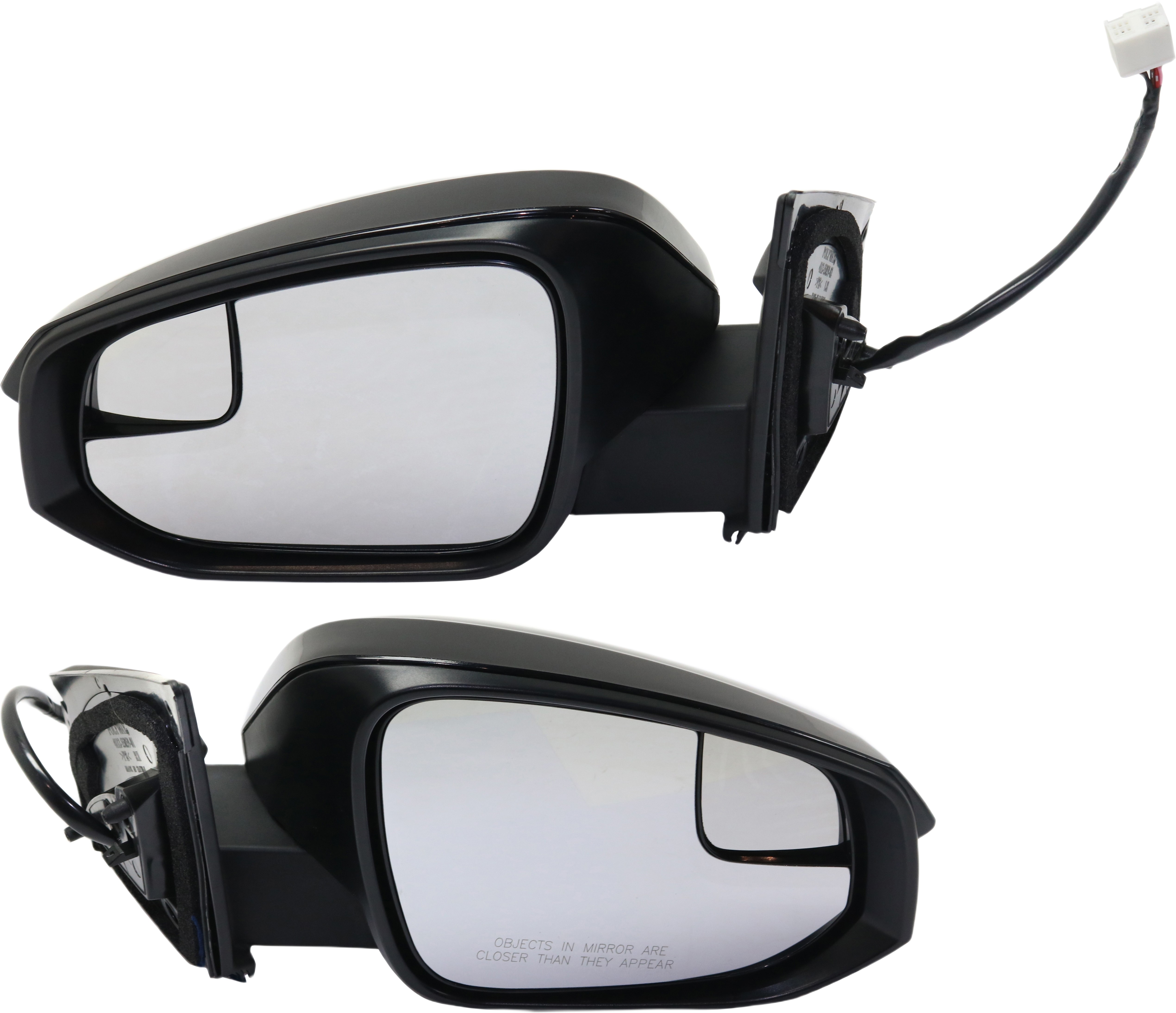 Mirror Pair/Set for 2016-2018 Toyota RAV4, Right (Passenger) and Left (Driver), Power, Manual Folding, Heated, Paintable, with Blind Spot Glass and Signal Light, Without Blind Spot Detection, Excludes Hybrid Model, North America Built Vehicle Replacement