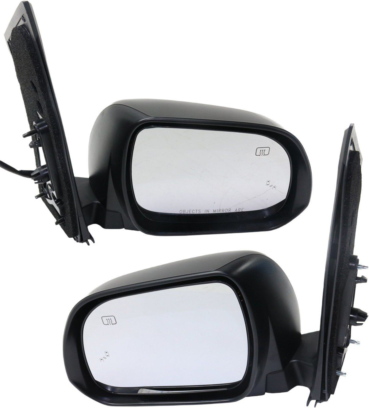 Power Mirror Pair/Set for Toyota Sienna 2013-2017, Right (Passenger) and Left (Driver), Manual Folding, Heated, Paintable, with Blind Spot Detection, without Memory, with Puddle and Signal Light, Replacement