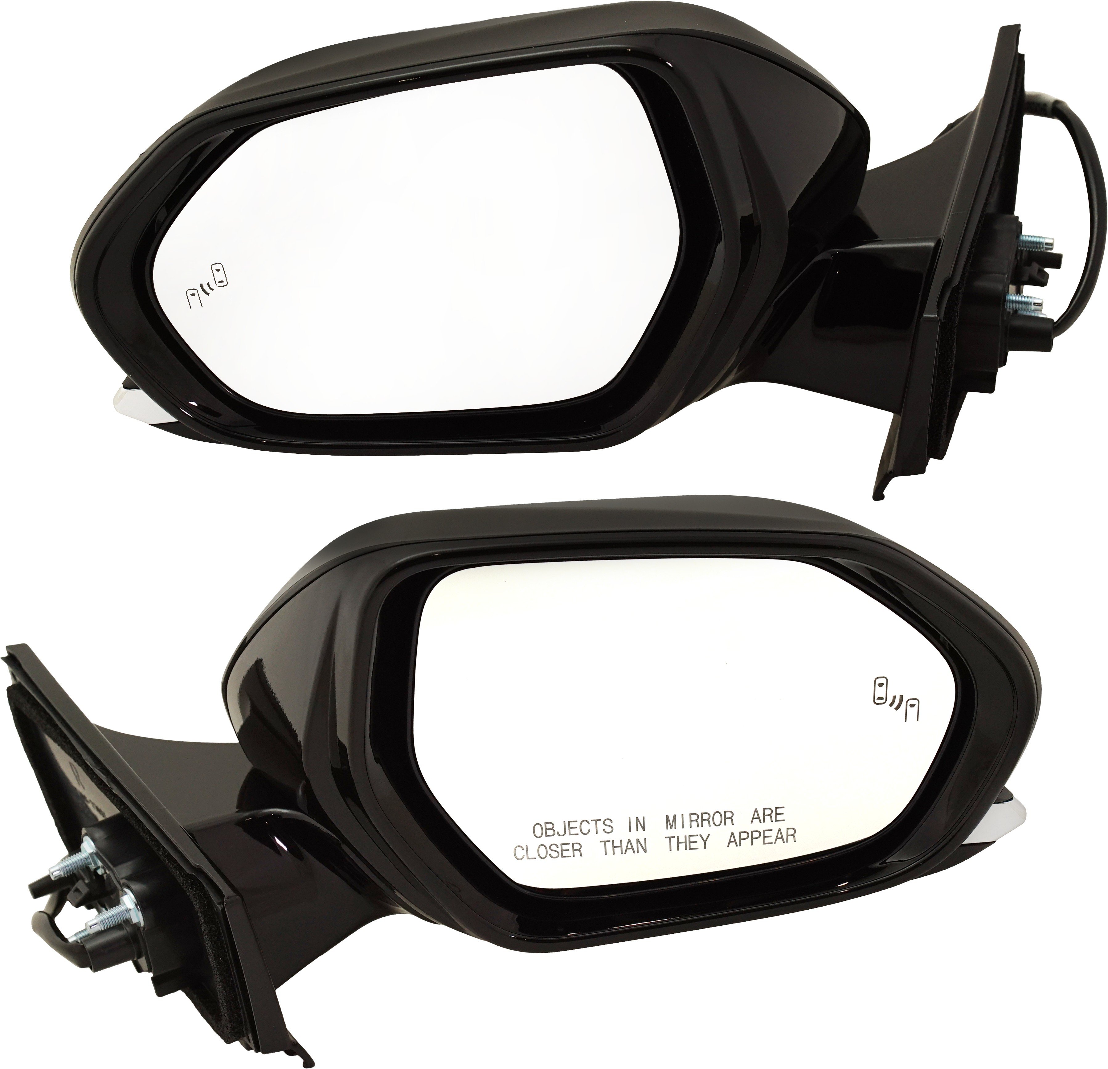 Mirror Pair/Set for Toyota Prius 2016-2020/Prius Prime 2017-2020, Right (Passenger) and Left (Driver), Power, Heated, Manual Folding, Paintable, w/ Blind Spot Detection, Replacement