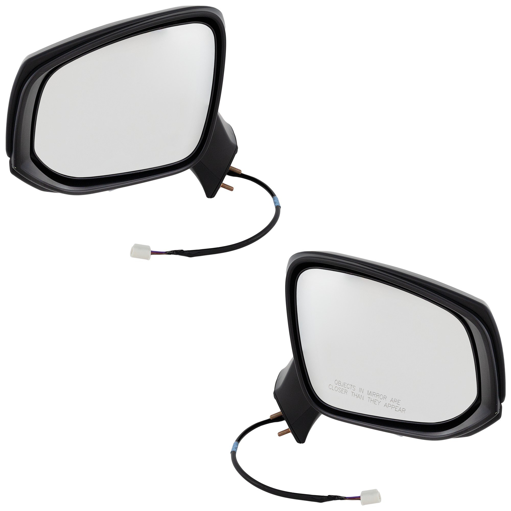 Mirror Pair/Set for Toyota RAV-4 2019-2023, Right (Passenger) and Left (Driver), Power Operation, Manual Folding, Textured, Non-Heated, without Memory and Signal Light, Japan Built Vehicle Replacement