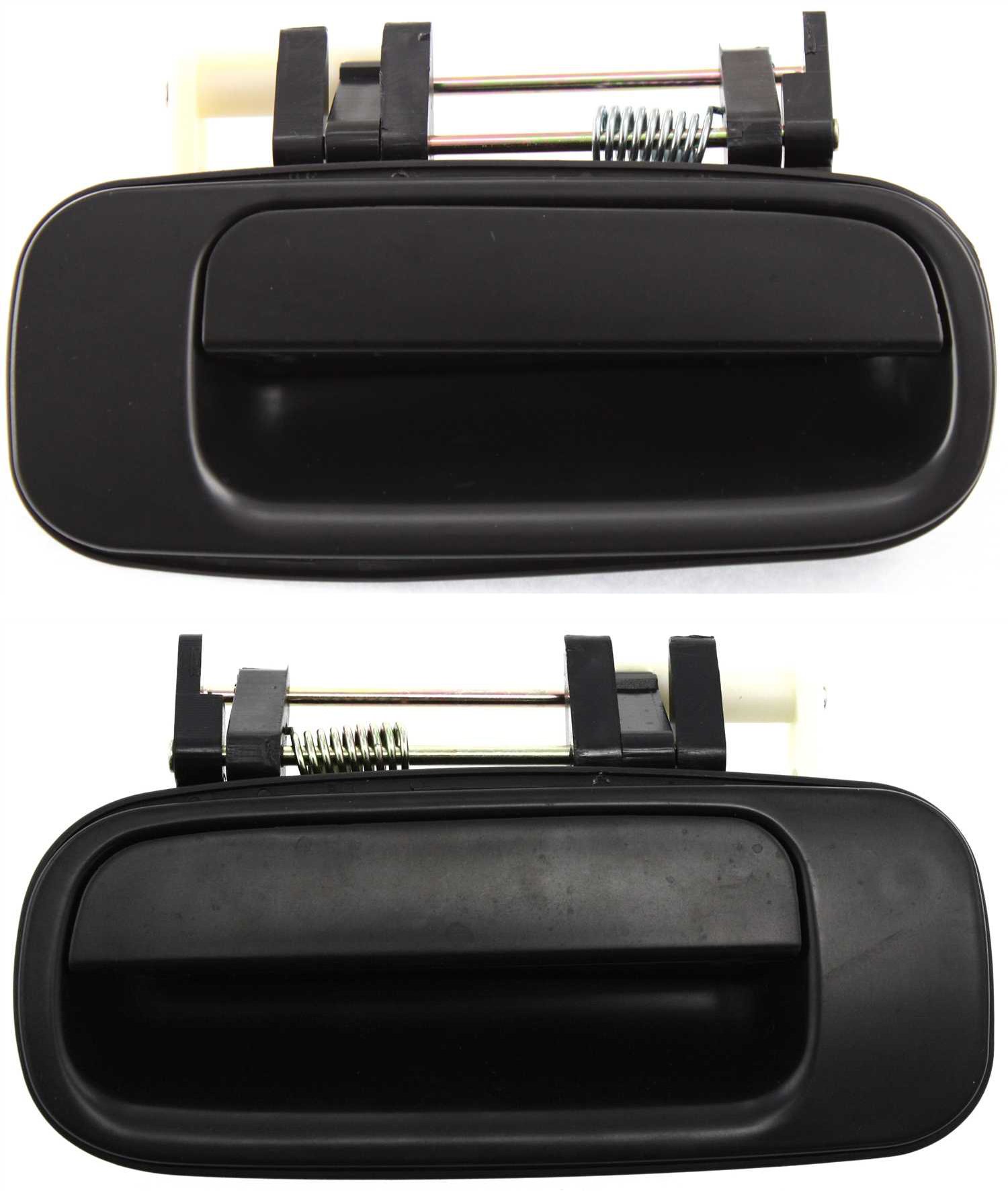 Rear Door Handle Pair/Set for 1992-1996 Toyota Camry DX/SE Models, Right (Passenger) and Left (Driver) Included, Outer, Plastic, Textured, Replacement