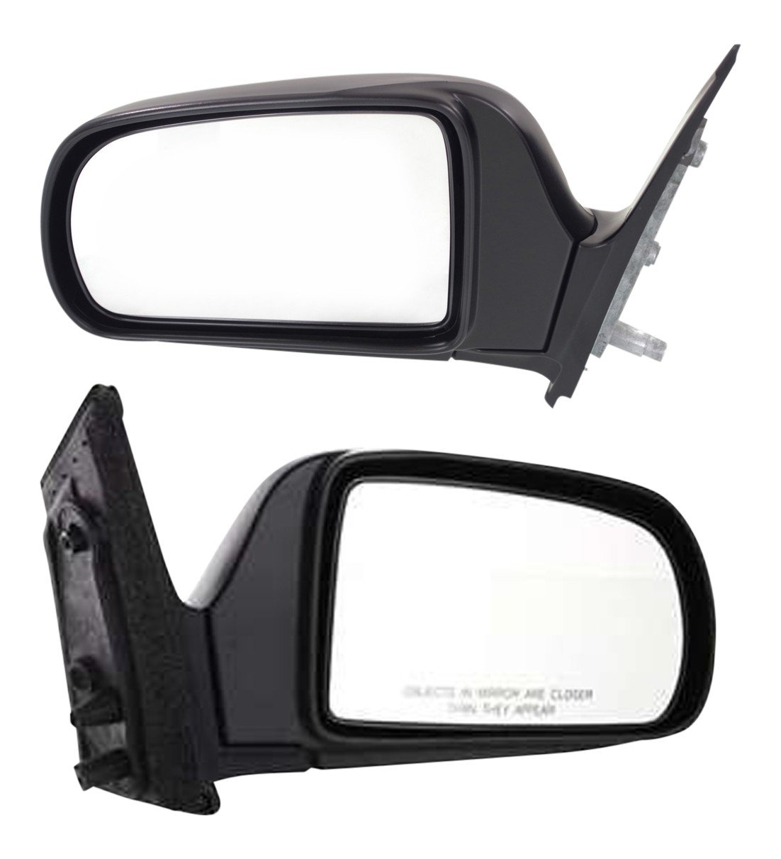 Mirror Pair/Set for Toyota Sienna 1998-2003, Manual Adjusting, Manual Folding, Non-Heated, Paintable Mirrors, Right (Passenger) and Left (Driver) Side, CE Model Replacement