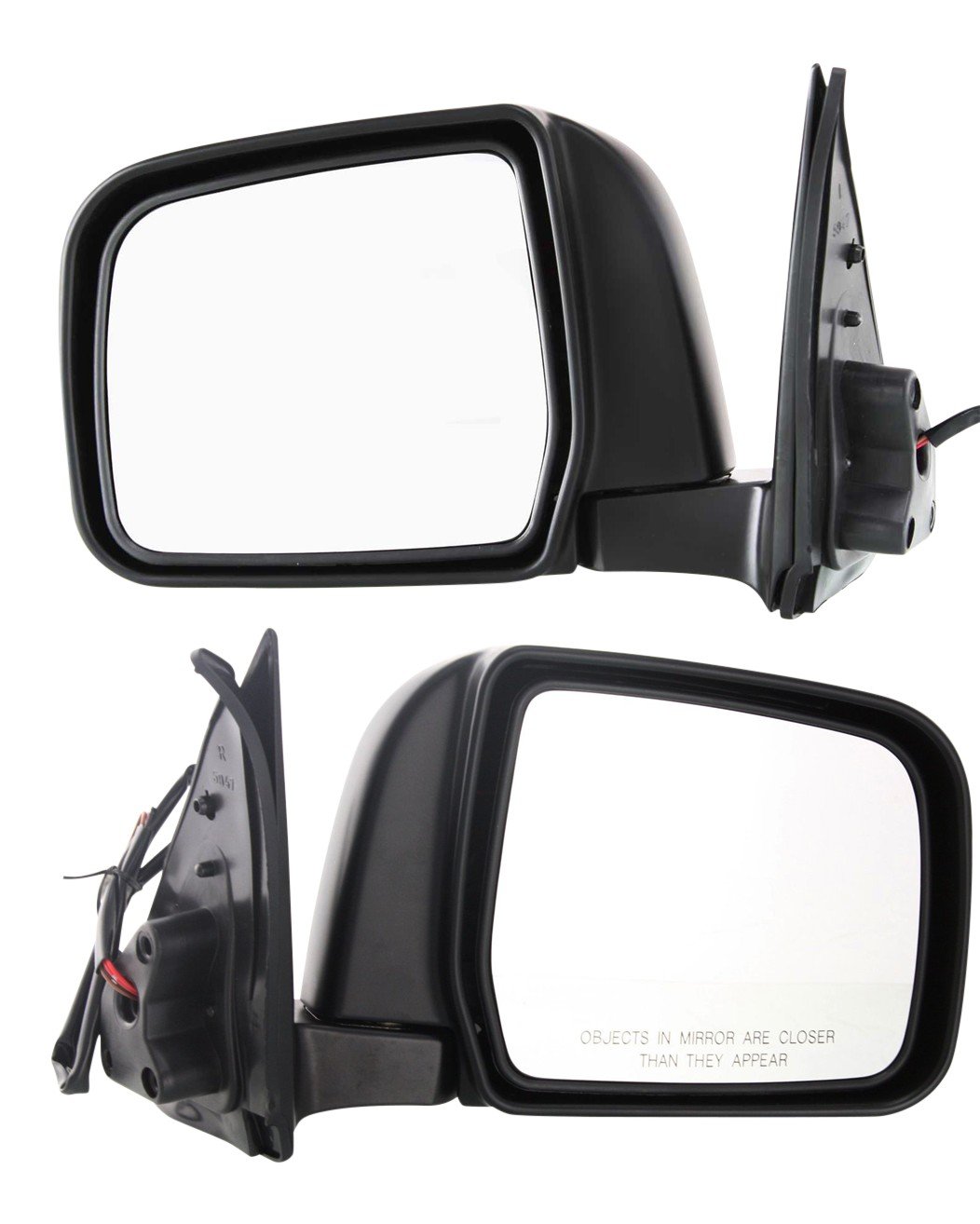 Power Mirror Pair/Set for Toyota 4Runner 1997-1998, Right (Passenger) and Left (Driver), Manual Folding, Non-Heated, Paintable, w/o Auto-Dimming, BSD, Memory, and Signal Light Replacement