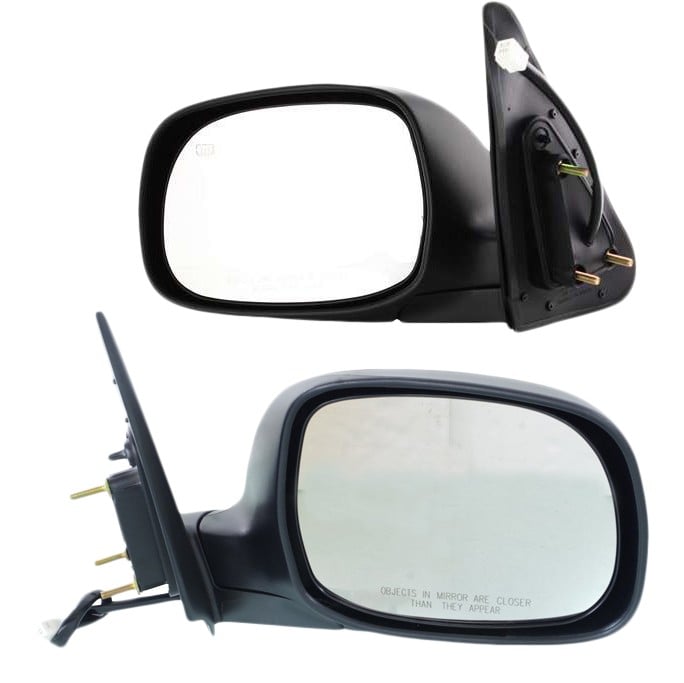 Mirror Pair/Set for 2001-2007 Toyota Sequoia SR5 Model, 2003-2006 Tundra Limited Model, Right (Passenger) and Left (Driver), Power, Non-Towing, Manual Folding, Heated, Paintable, Replacement