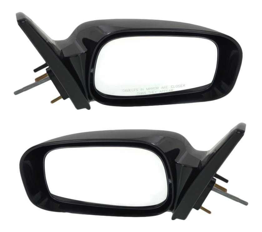 Manual Remote Mirror Pair/Set for 2003-2008 Toyota Matrix, Right (Passenger) and Left (Driver), Non-Folding, Non-Heated, Paintable Replacement