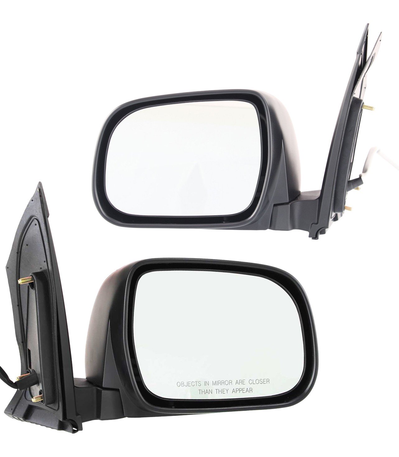 Power Heated Manual Folding Mirror Pair/Set for 2004-2010 Toyota Sienna, Right (Passenger) and Left (Driver), Textured, without Auto Dimming, Replacement