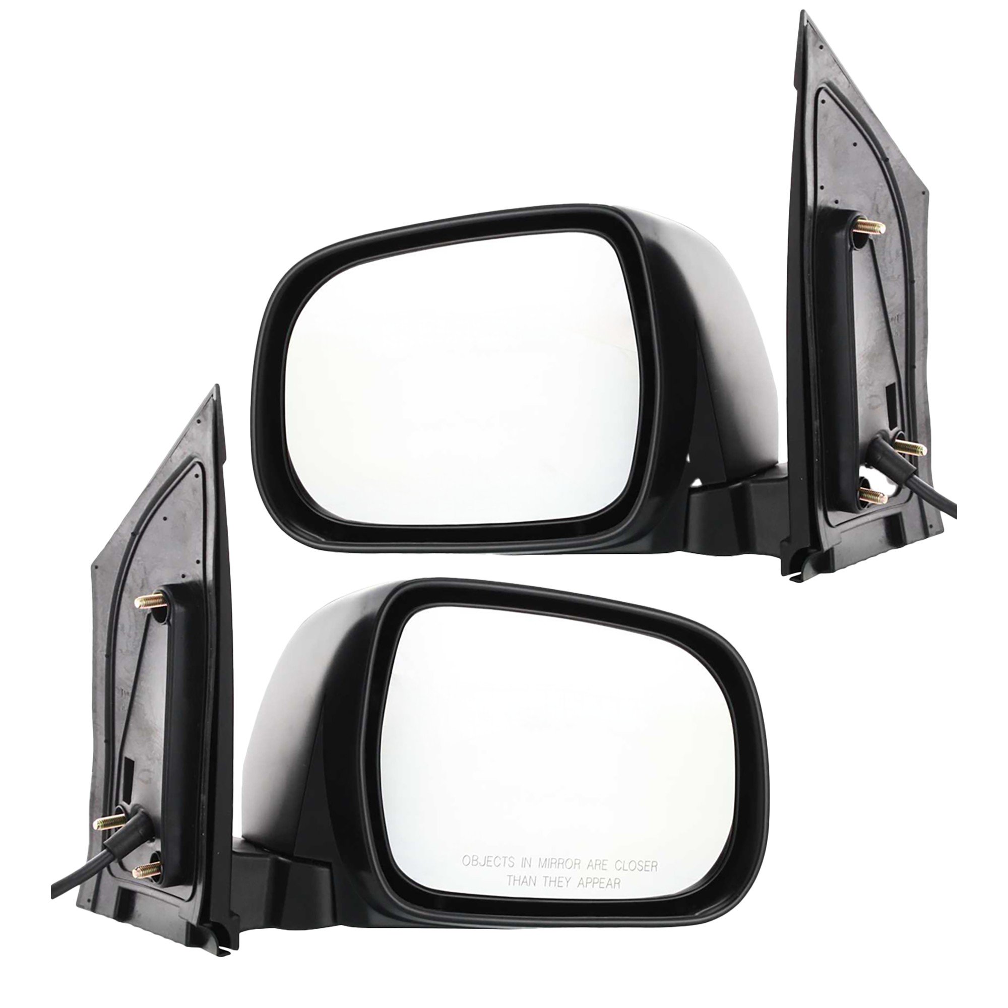 Pair/Set - Power Mirror for Toyota Sienna 2004-2010, Right (Passenger) & Left (Driver), Manual Folding, Non-Heated, Textured, without Auto Dimming, Replacement