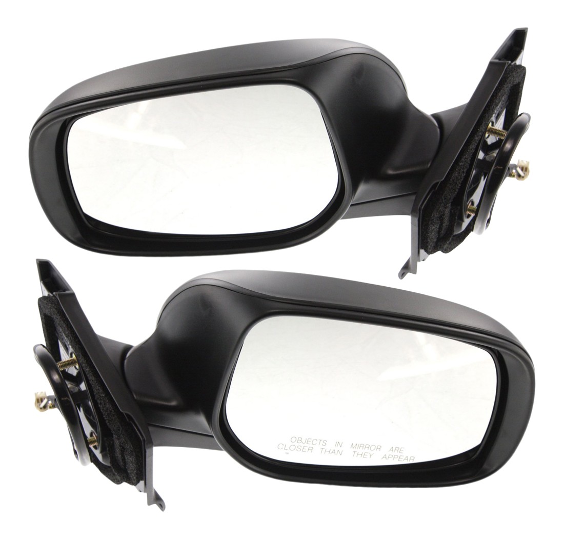 Power Mirror Pair/Set for 2007-2011 Toyota Yaris Hatchback, Right (Passenger) and Left (Driver), Manual Folding, Non-Heated, Paintable Replacement