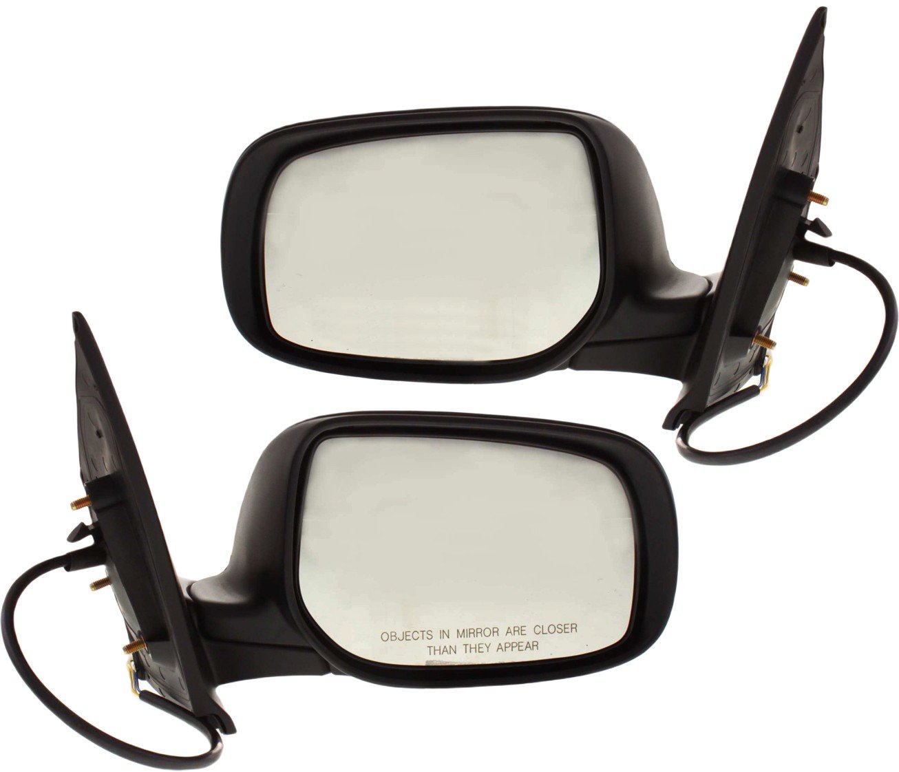 Power Mirror Pair/Set for 2007-2012 Toyota Yaris Sedan, Right (Passenger) and Left (Driver), Manual Folding, Non-Heated, Paintable Replacement