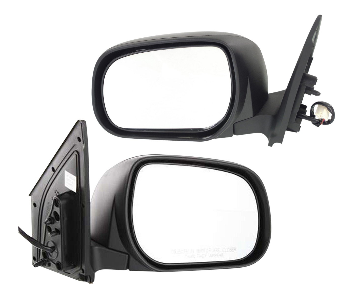 Power Mirror Pair/Set for 2006-2008 Toyota RAV4, Right (Passenger) and Left (Driver), Manual Folding, Heated, Paintable, Built for Japanese Vehicles, Replacement
