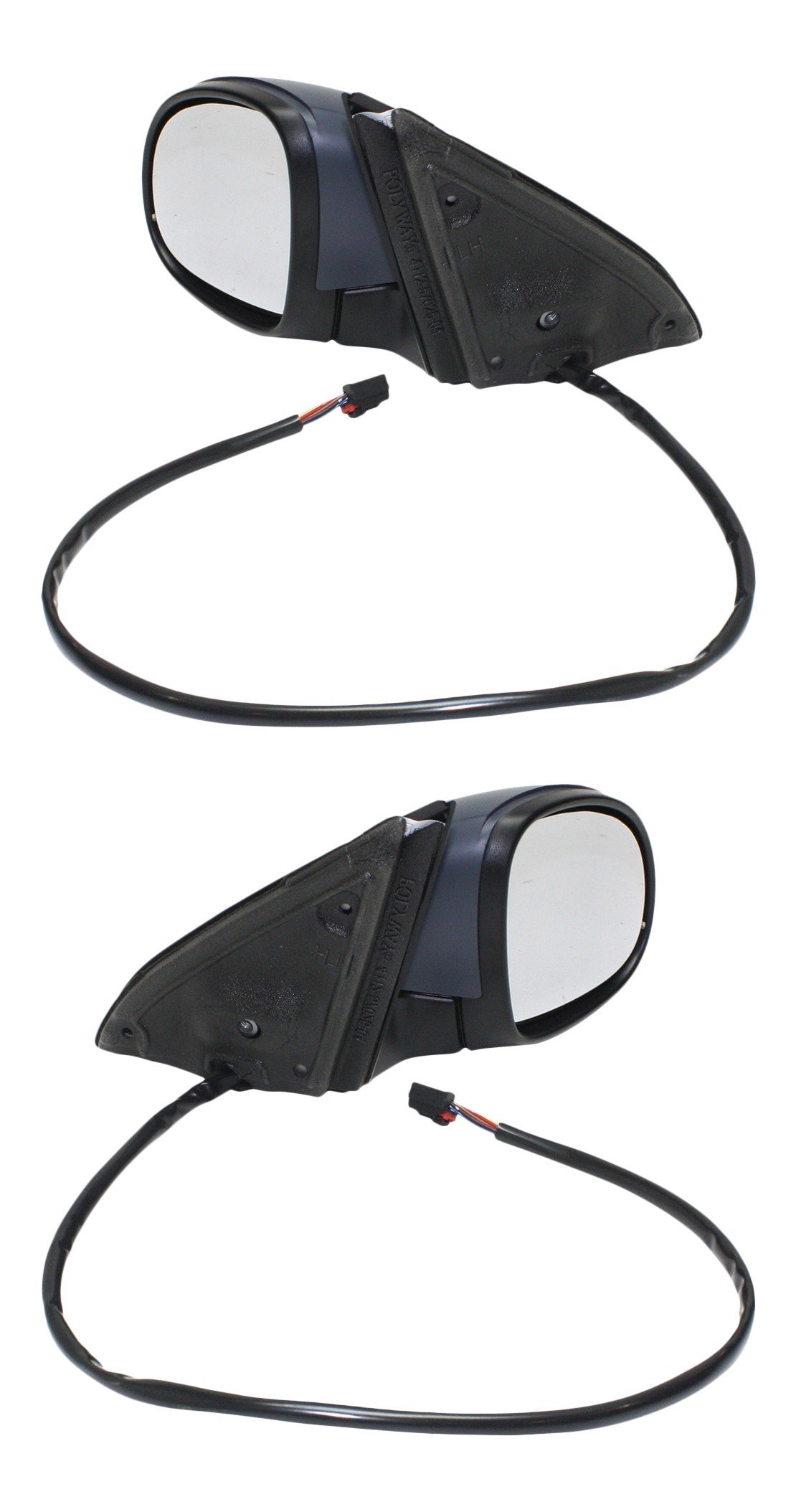 Power Folding Mirror Pair/Set for 2009-2017 Volkswagen Tiguan SEL/R-Line Model, Right (Passenger) and Left (Driver), Heated, Paintable, with Memory, Puddle & Signal Light, Replacement