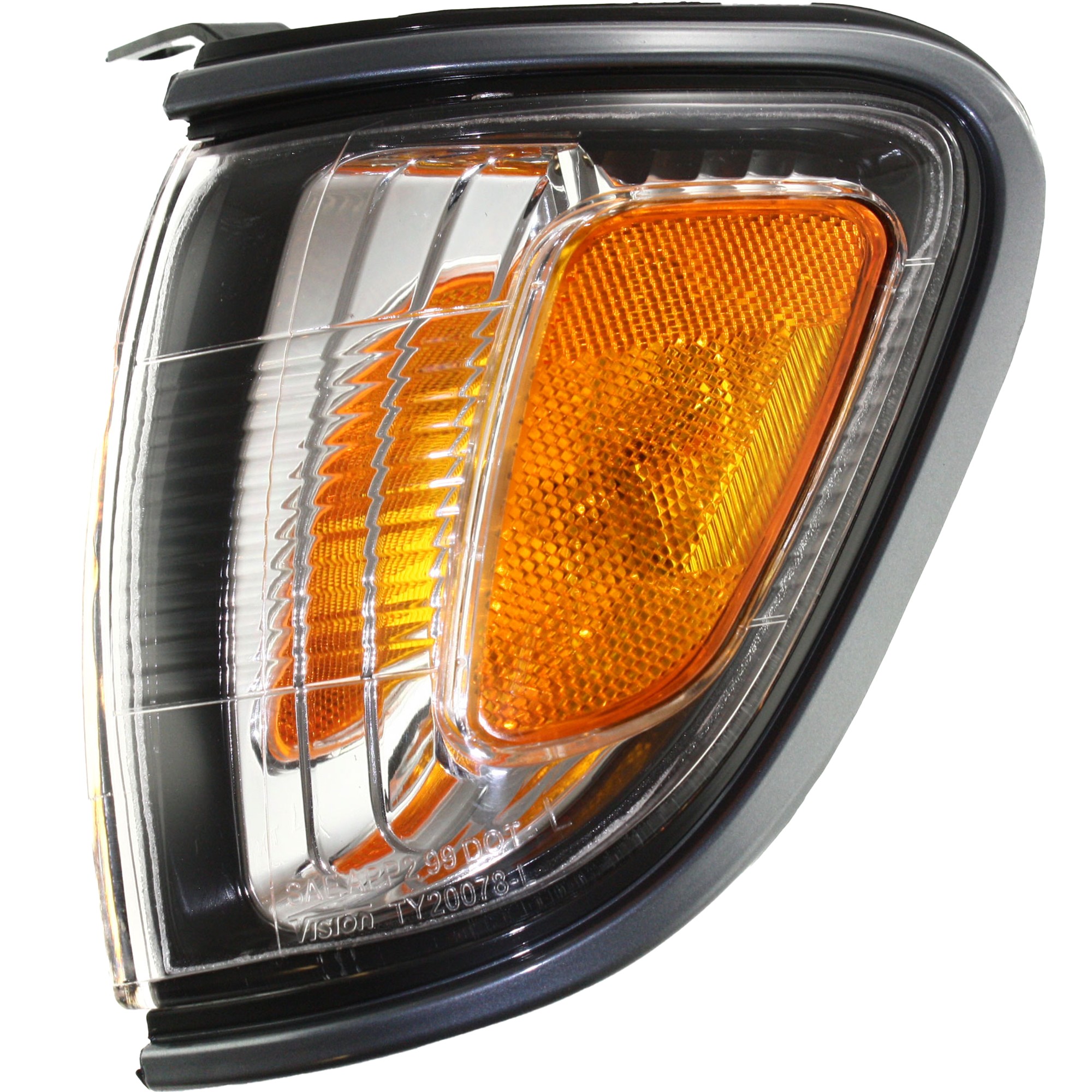 Corner Light Assembly for Toyota Tacoma 2001-2004, Left (Driver) Side, Park Light with Dark Gray Trim, Replacement