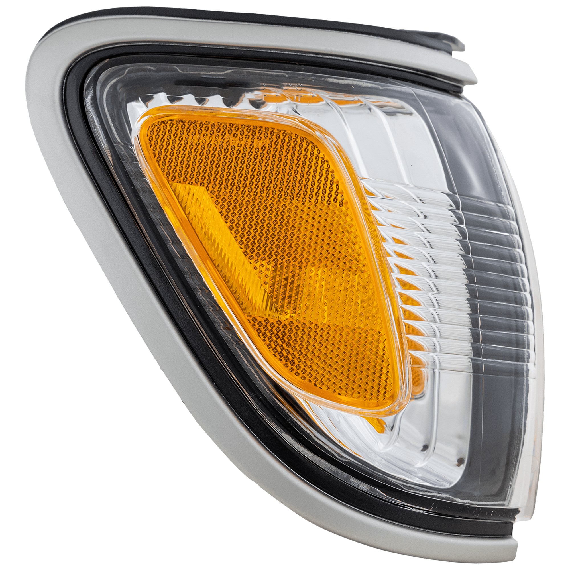 Corner Light Assembly for Toyota Tacoma 2001-2004, Right (Passenger) Park Light with Silver Trim, Replacement