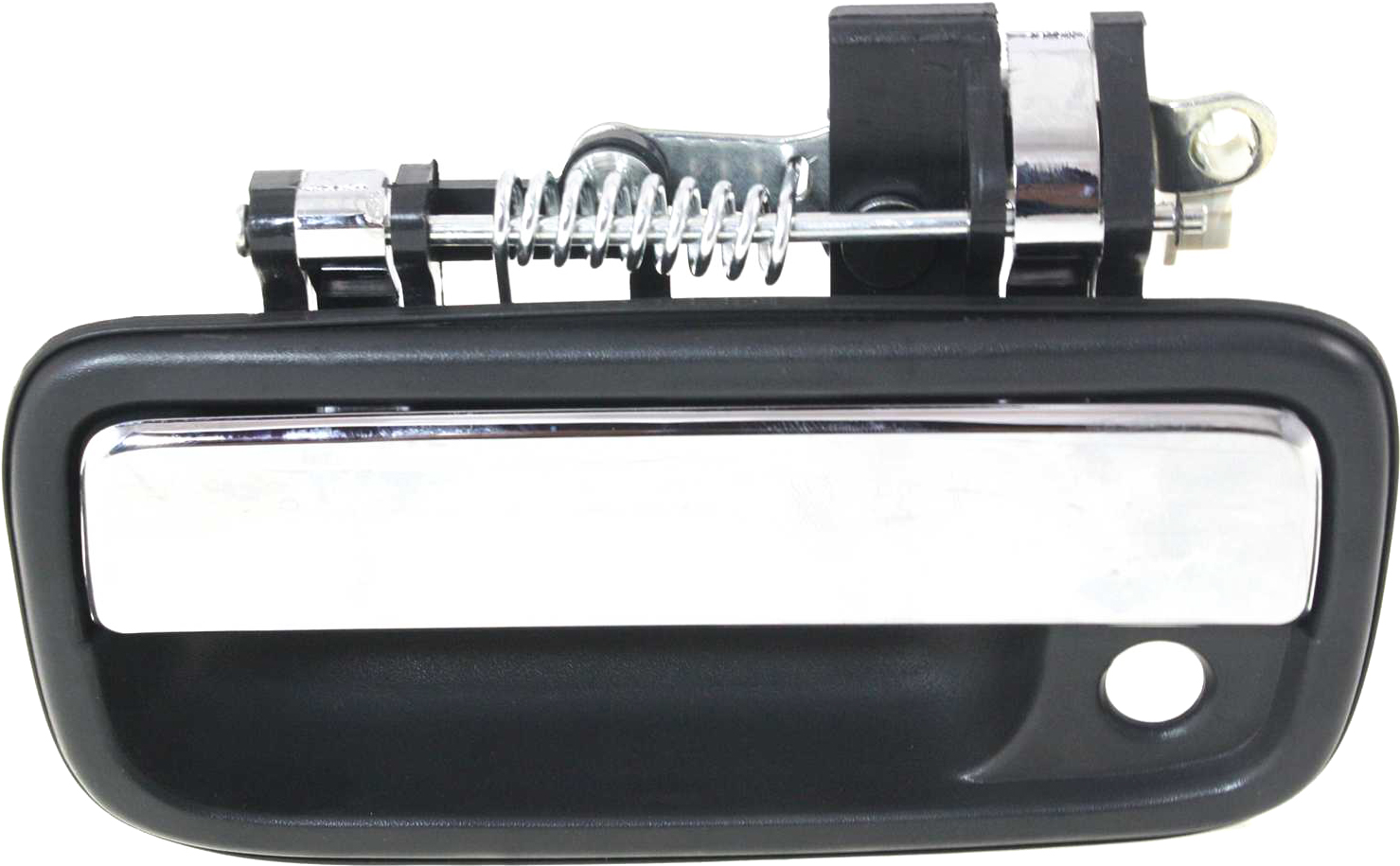 Front Exterior Door Handle for Toyota Tacoma 1995-2004, Left (Driver), Textured Black with Chrome Lever, with Keyhole, Replacement